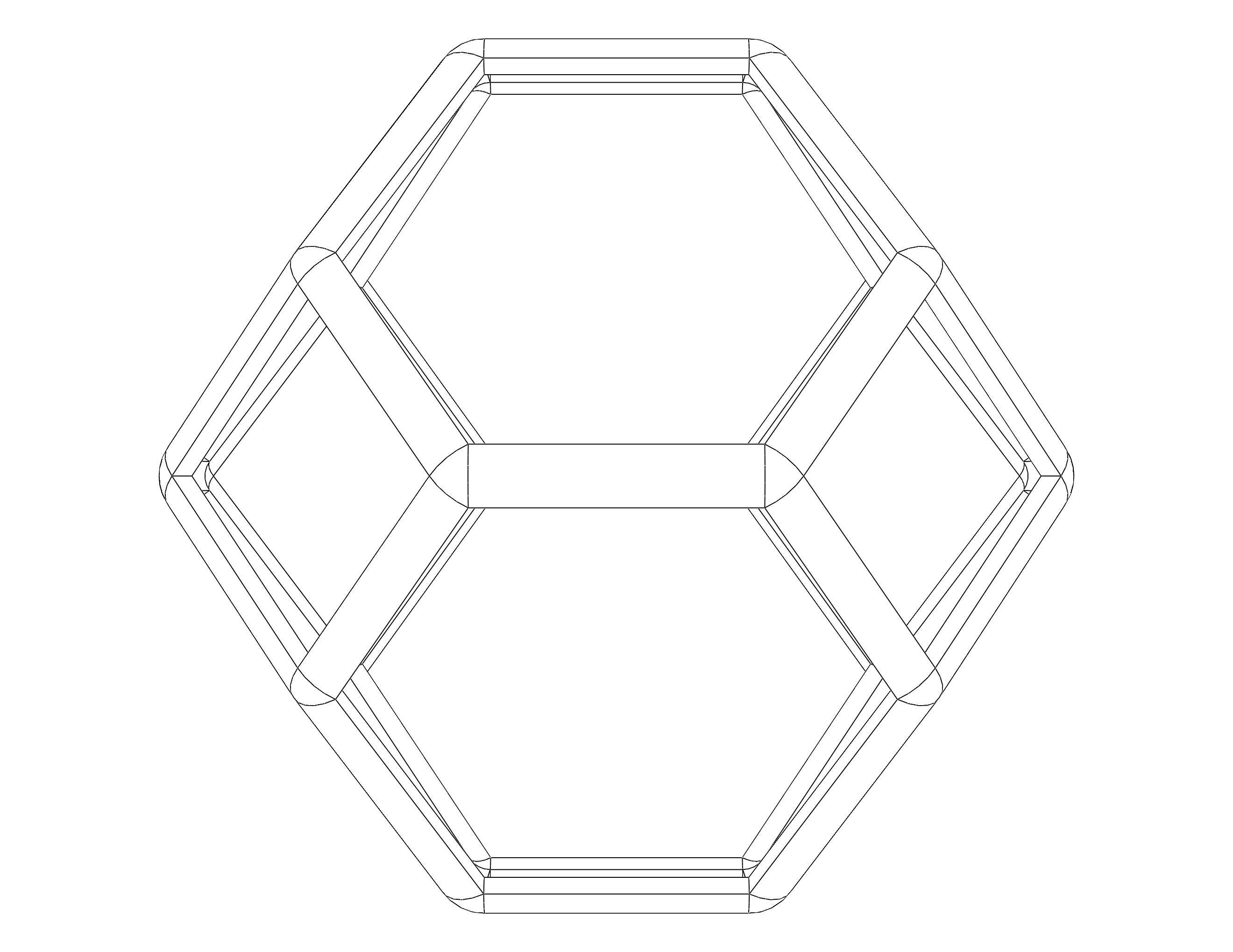 Wireframe Shape Tetradecahedron 3D print model_22