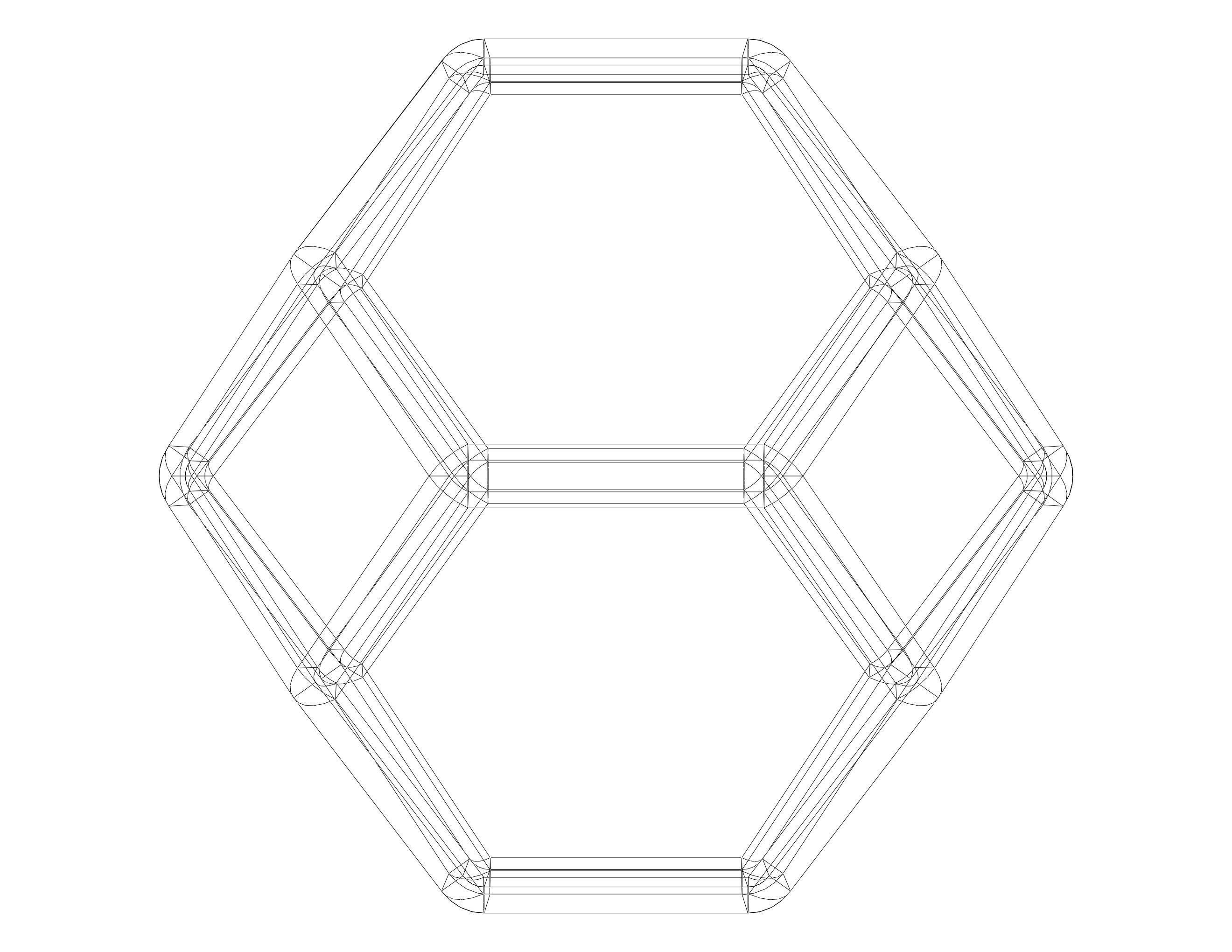 Wireframe Shape Tetradecahedron 3D print model_24