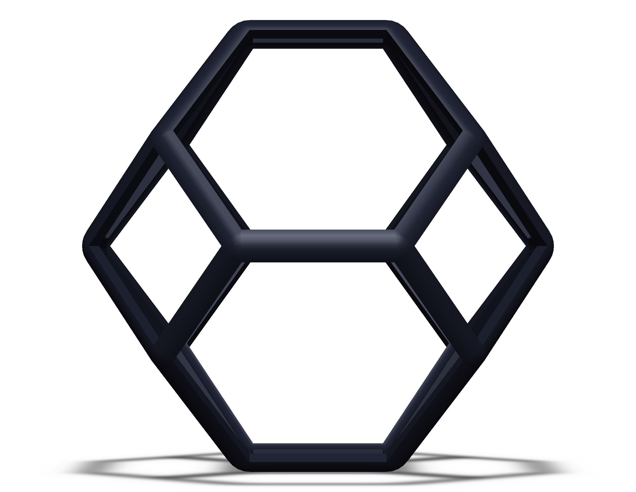 Wireframe Shape Tetradecahedron 3D print model_25