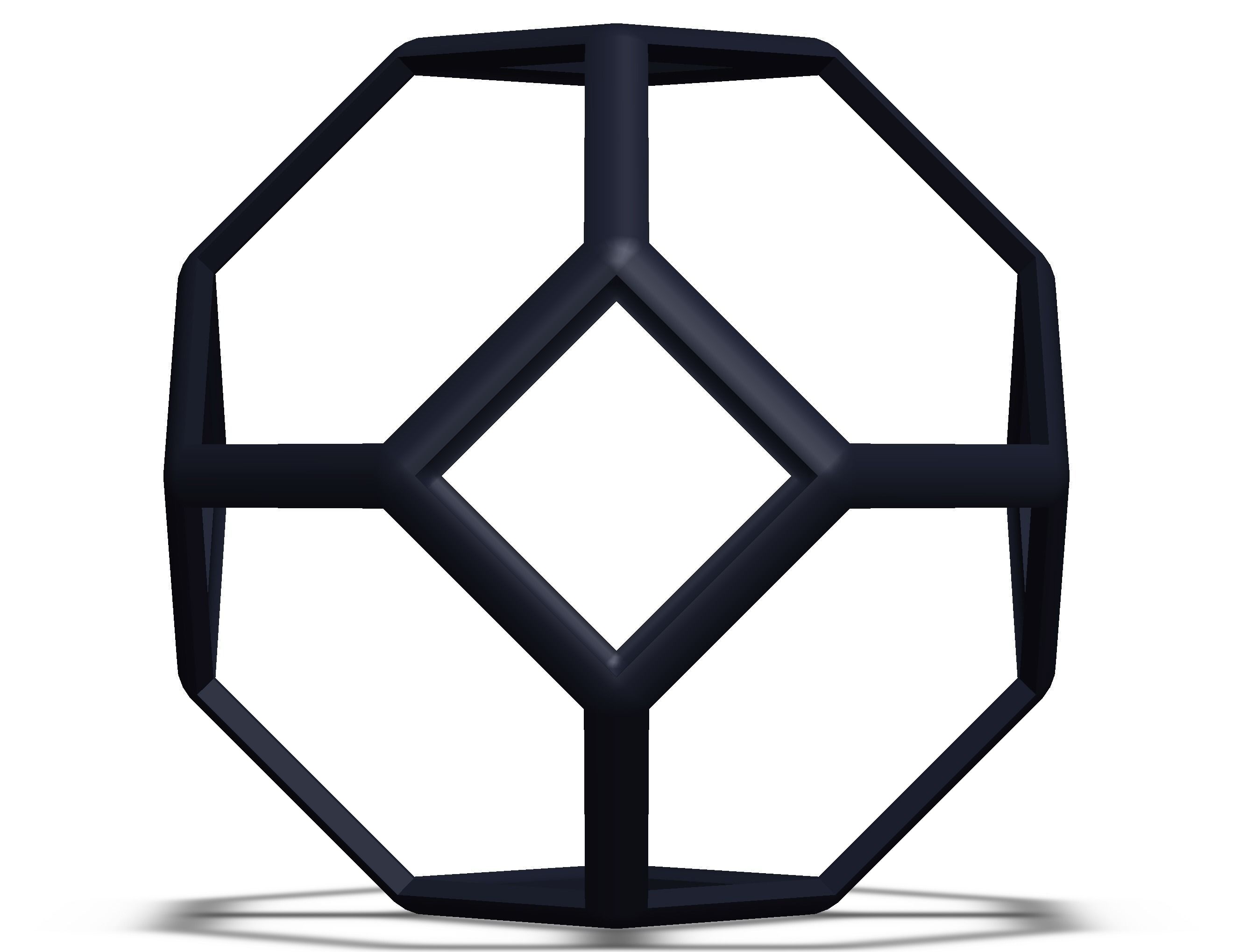 Wireframe Shape Tetradecahedron 3D print model_29