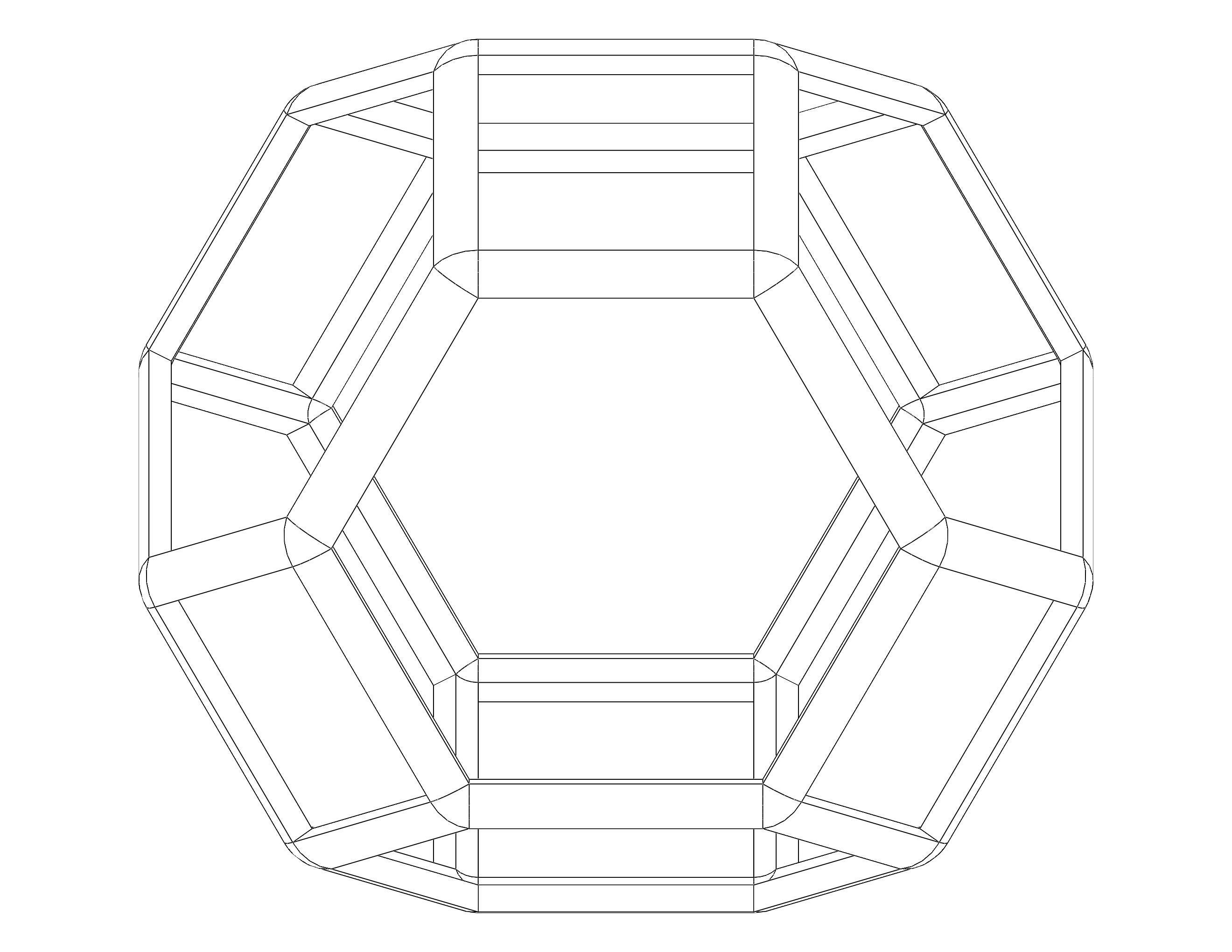 Wireframe Shape Tetradecahedron 3D print model_18