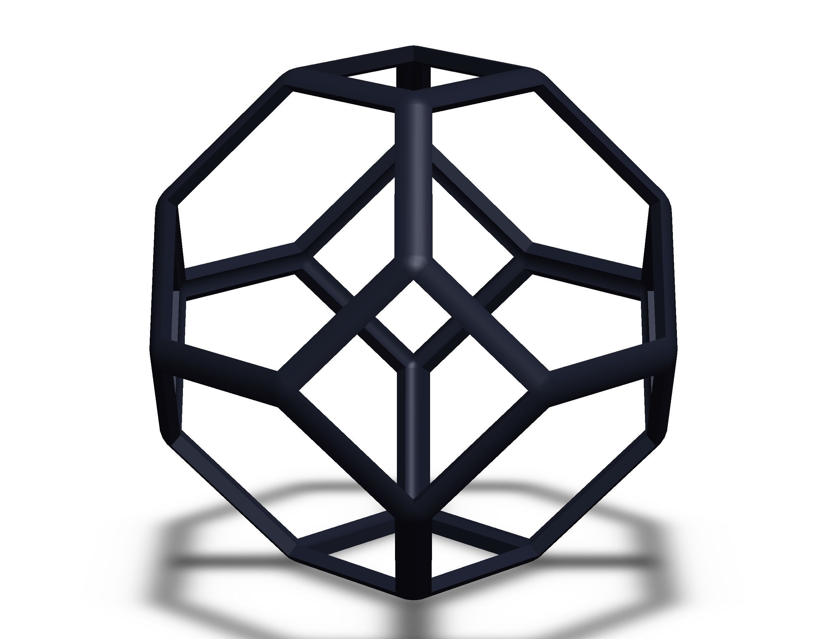 Wireframe Shape Tetradecahedron 3D print model_13