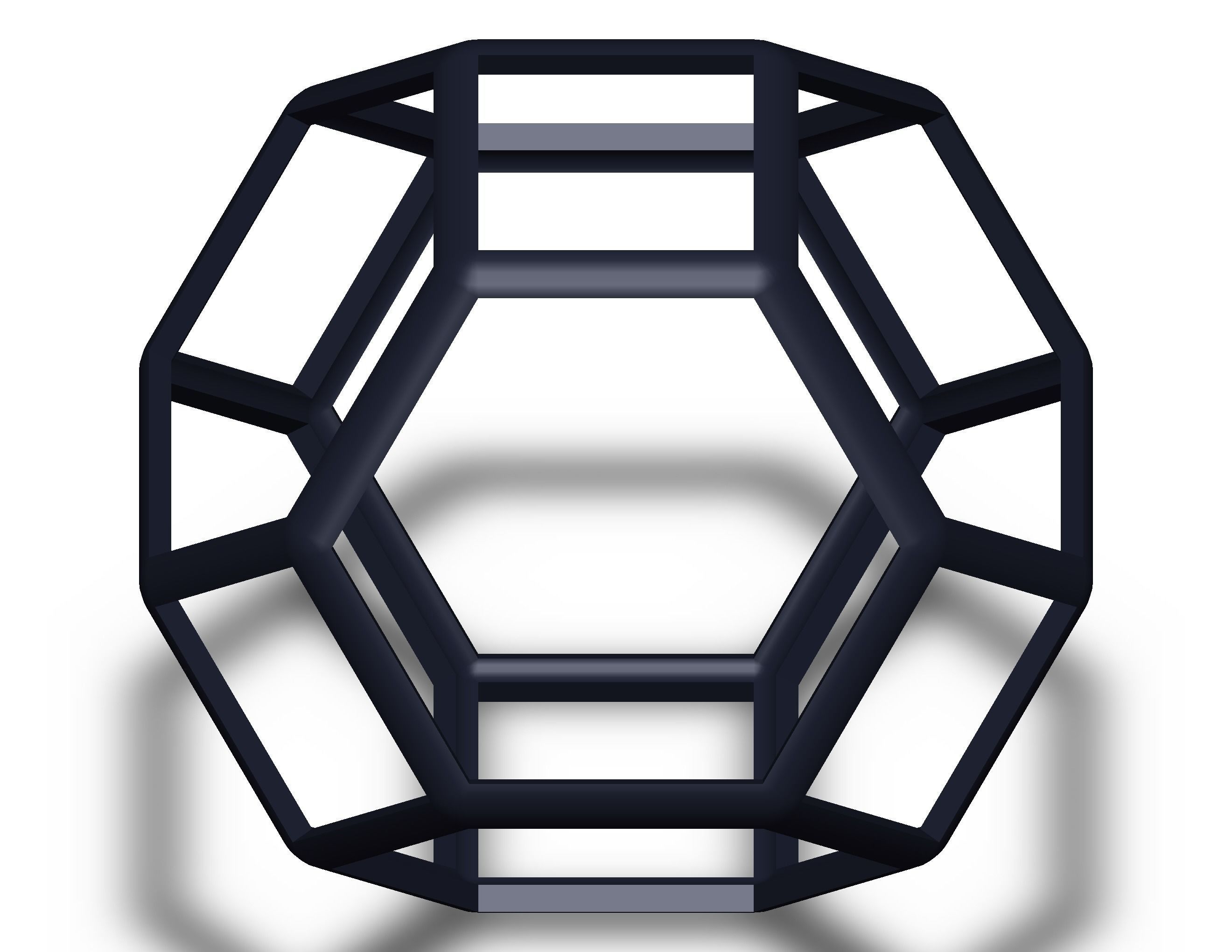 Wireframe Shape Tetradecahedron 3D print model_21