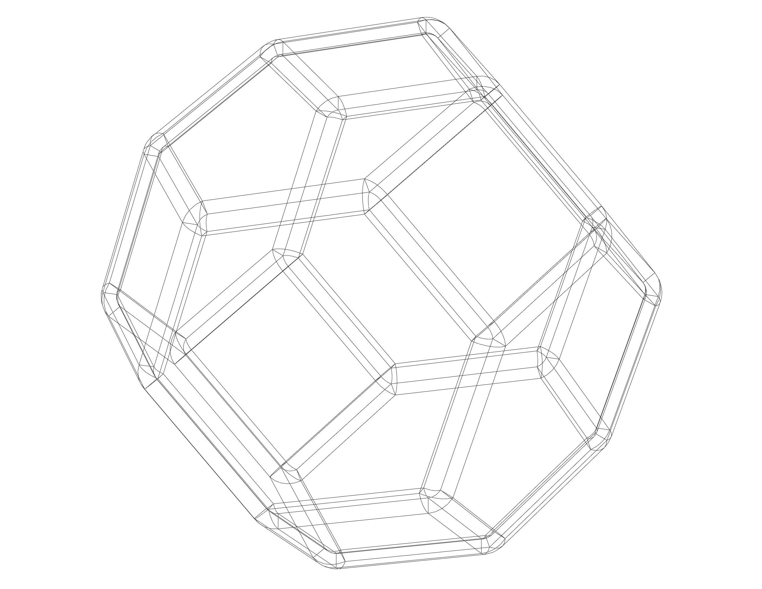 Wireframe Shape Tetradecahedron 3D print model_36
