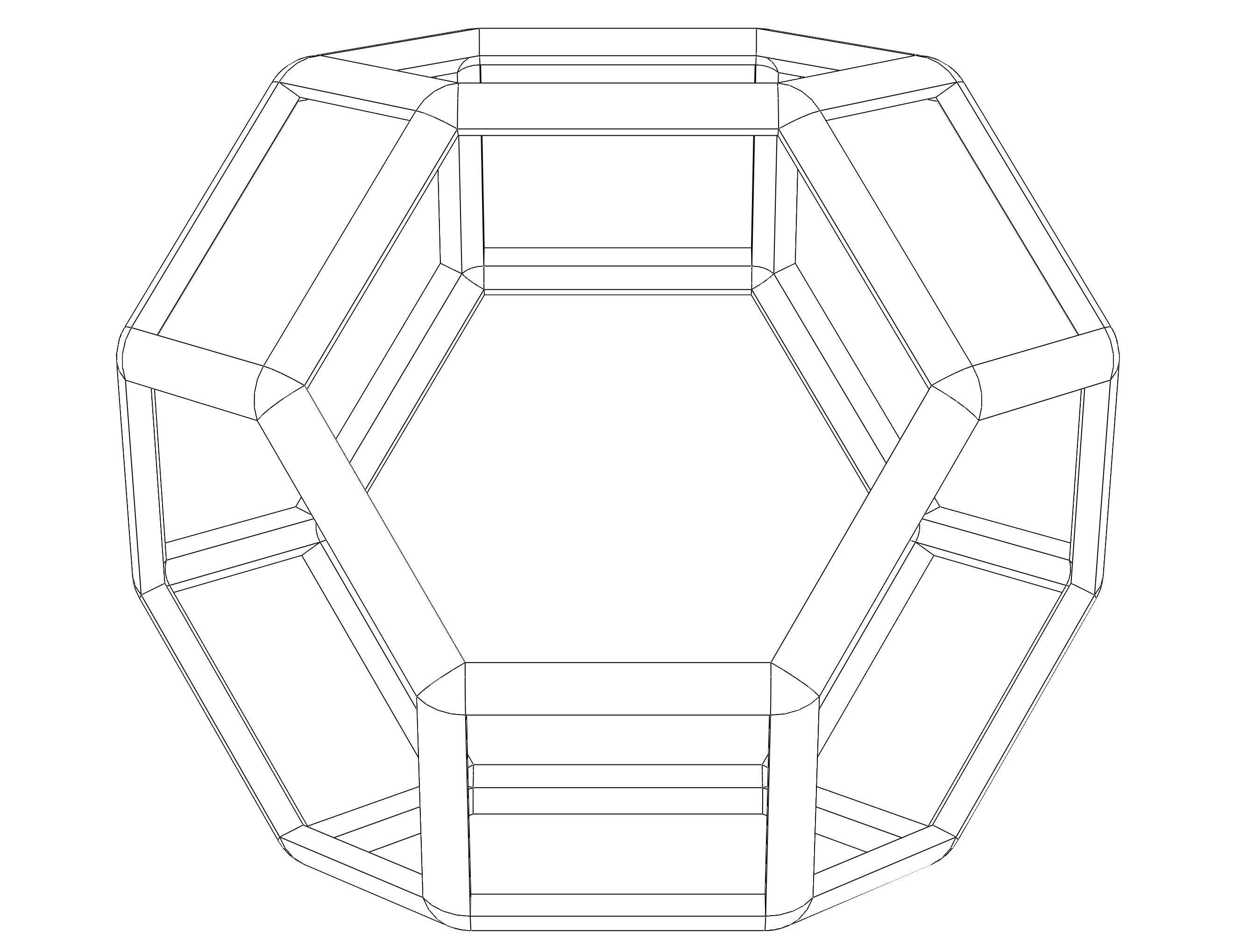 Wireframe Shape Tetradecahedron 3D print model_38