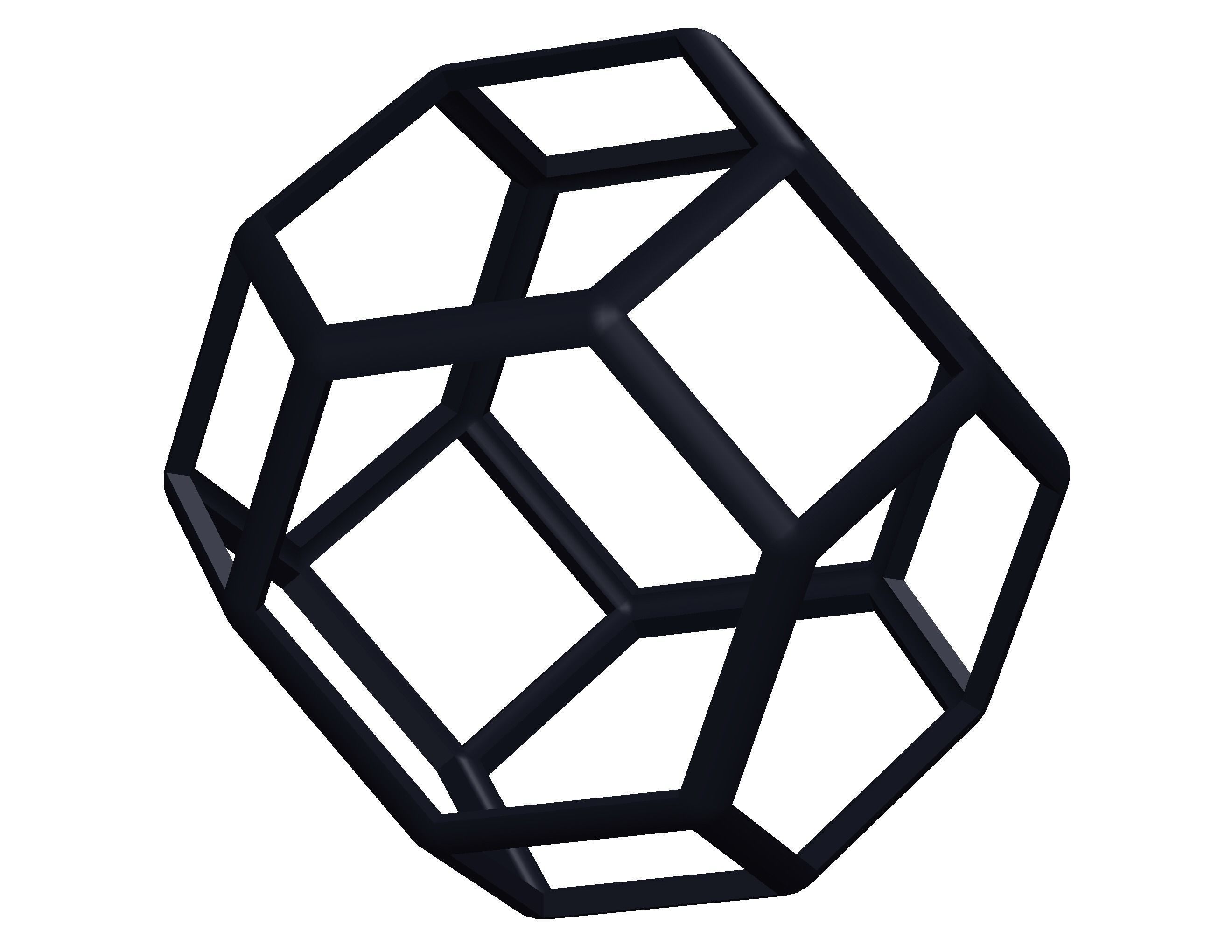 Wireframe Shape Tetradecahedron 3D print model_37