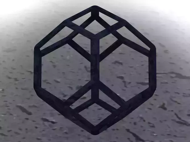 Wireframe Shape Tetradecahedron 3D print model