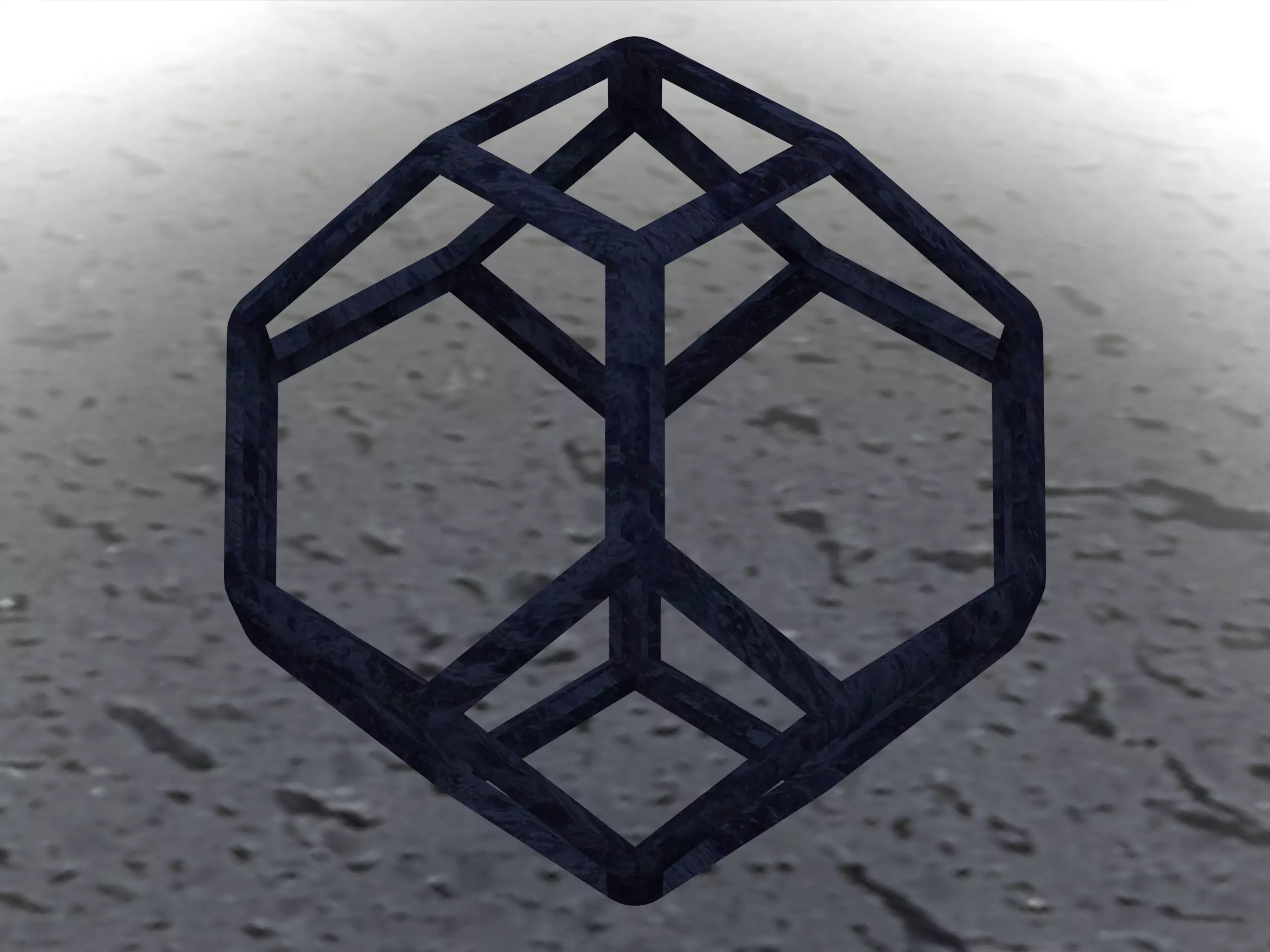 Wireframe Shape Tetradecahedron 3D print model_0