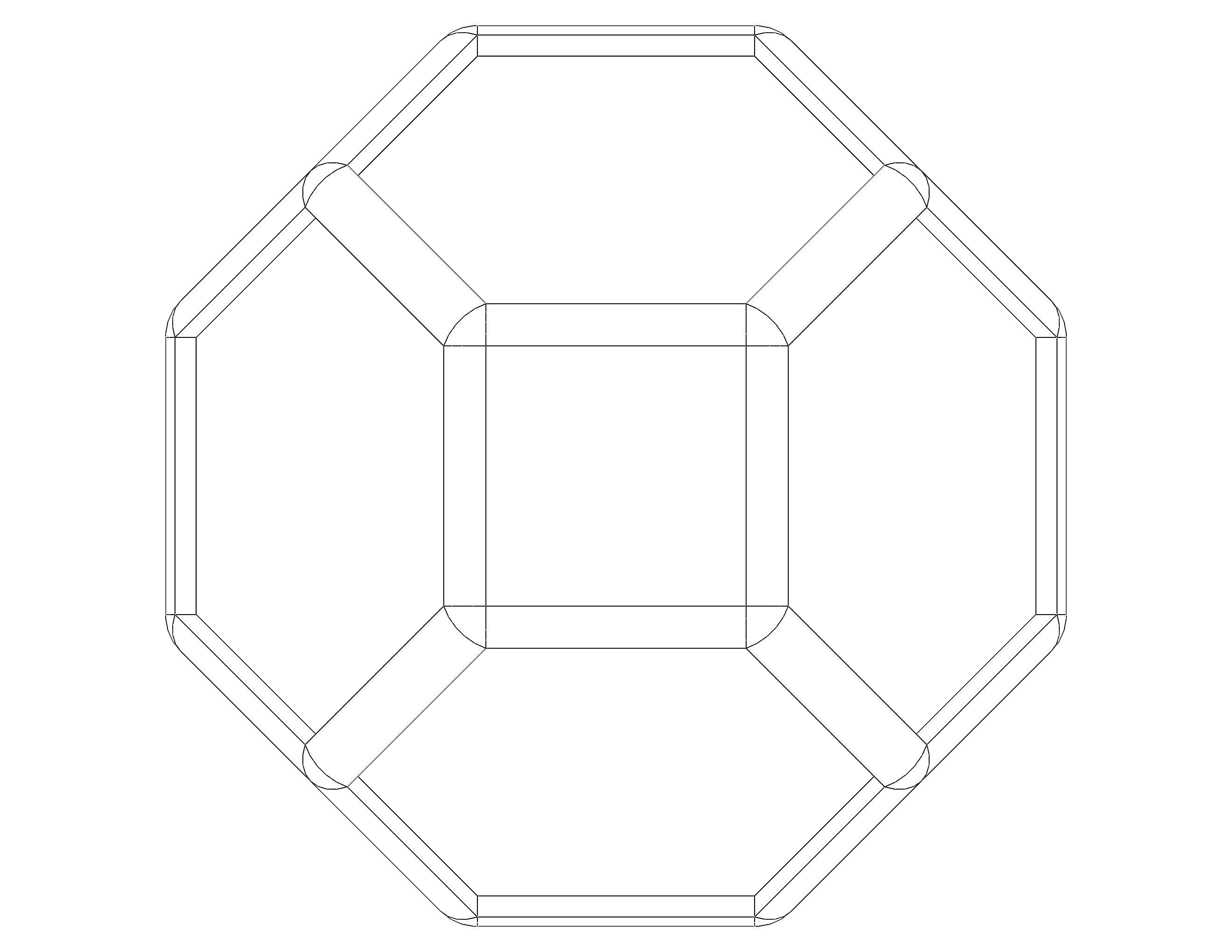 Wireframe Shape Tetradecahedron 3D print model_14