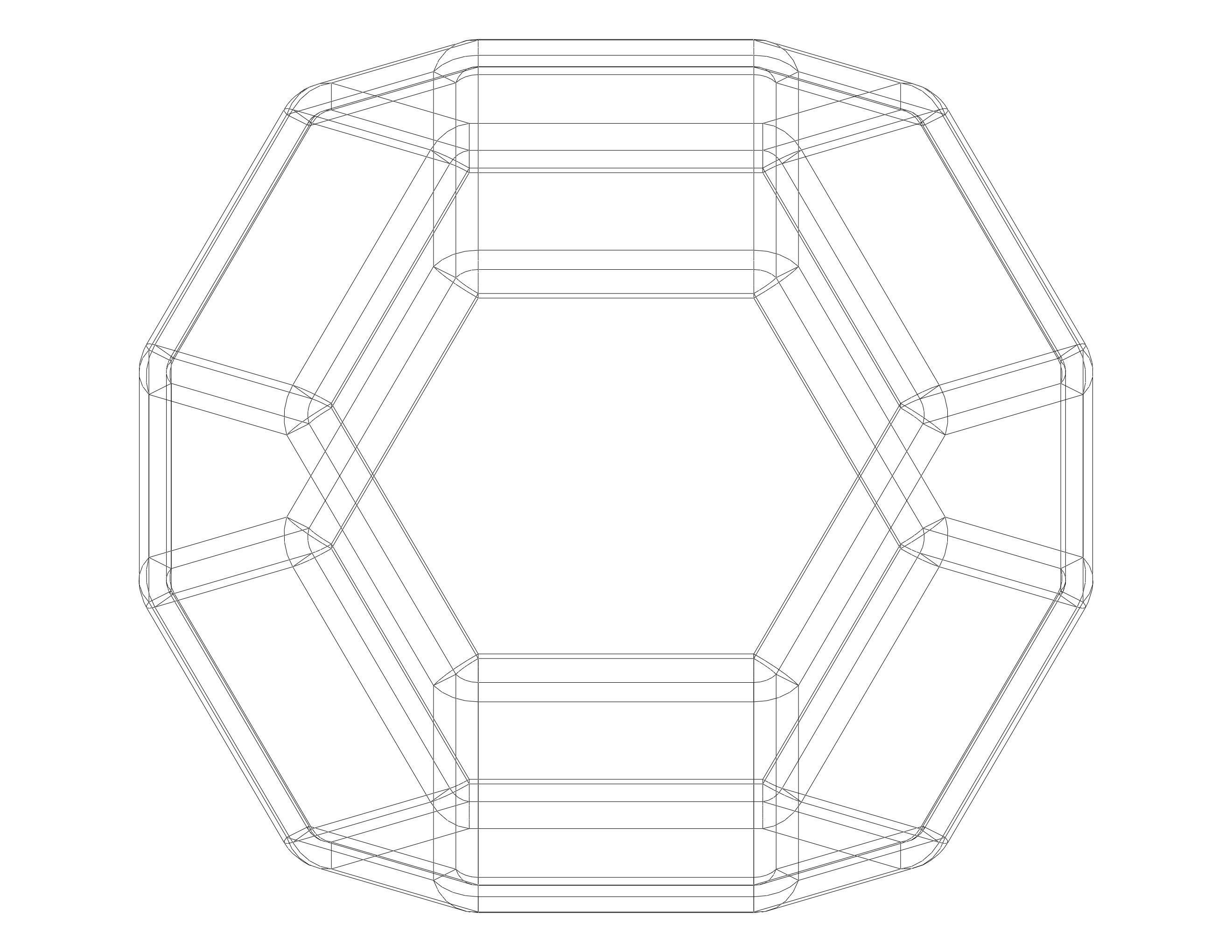 Wireframe Shape Tetradecahedron 3D print model_20