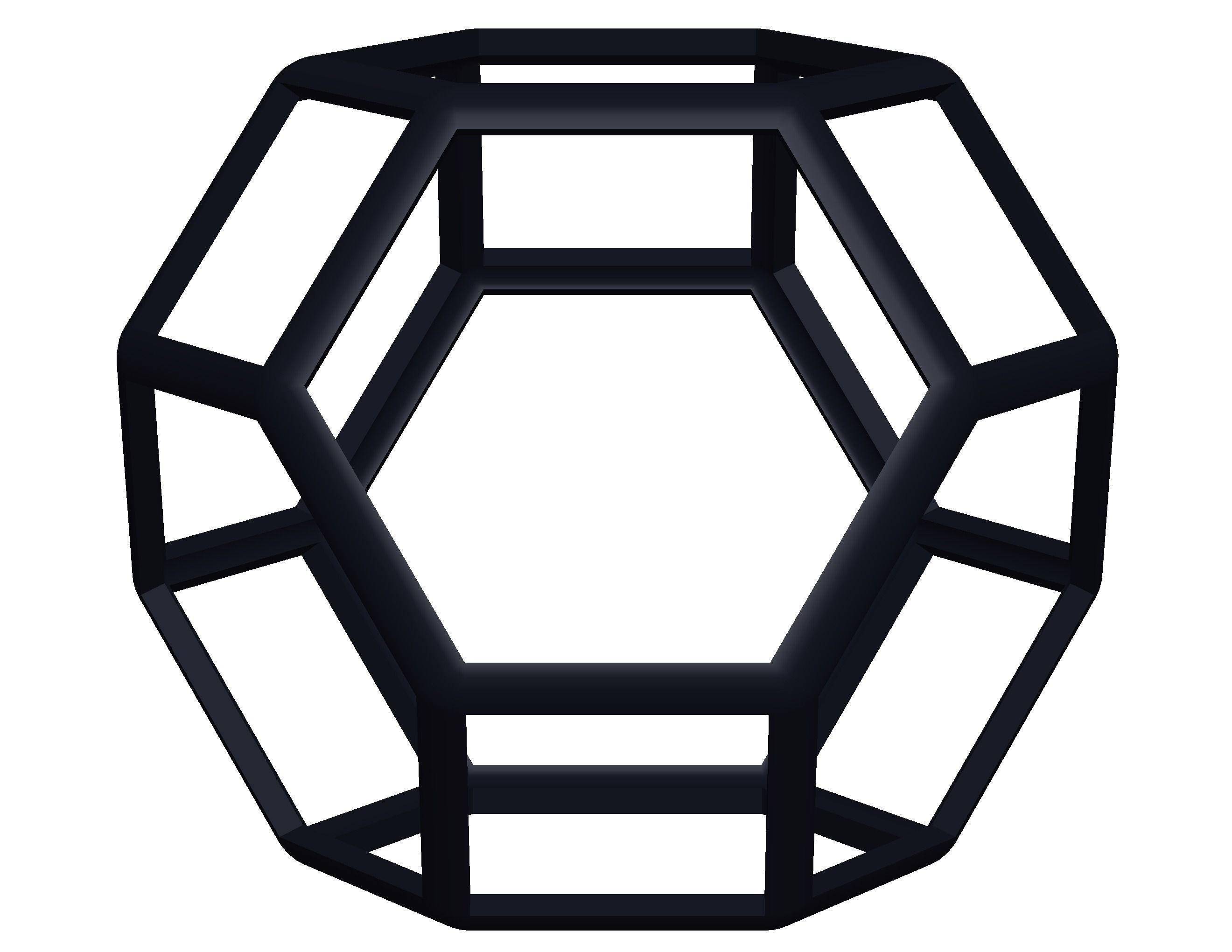 Wireframe Shape Tetradecahedron 3D print model_41