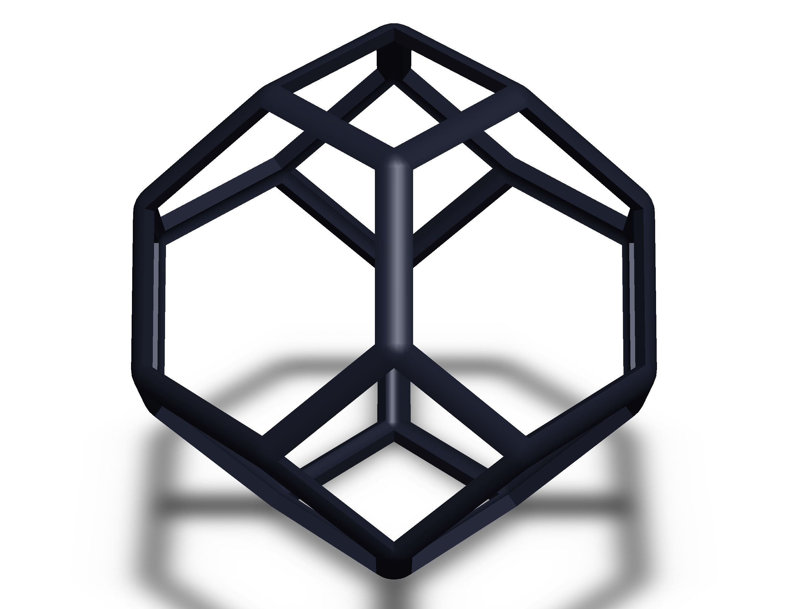 Wireframe Shape Tetradecahedron 3D print model_9