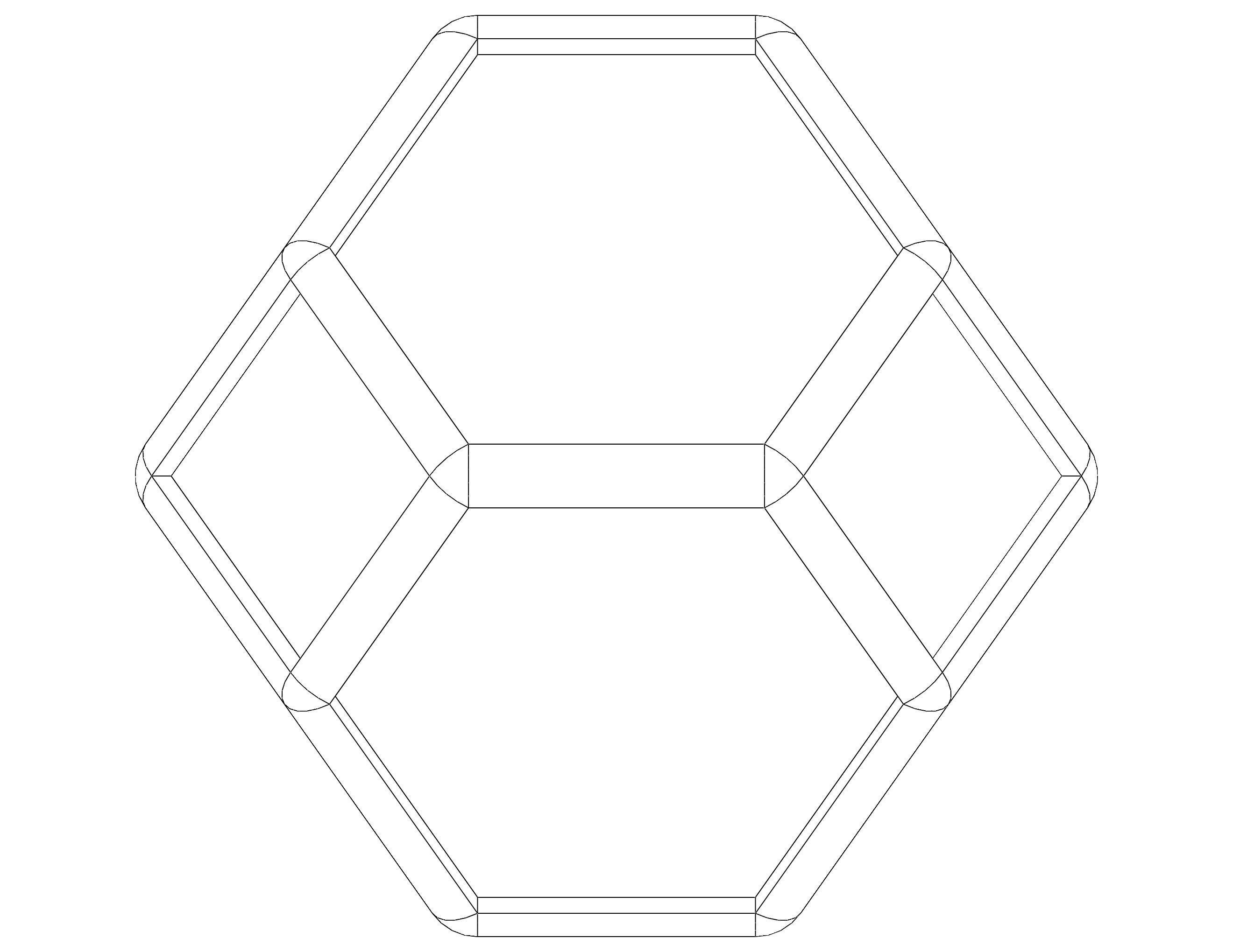 Wireframe Shape Tetradecahedron 3D print model_30