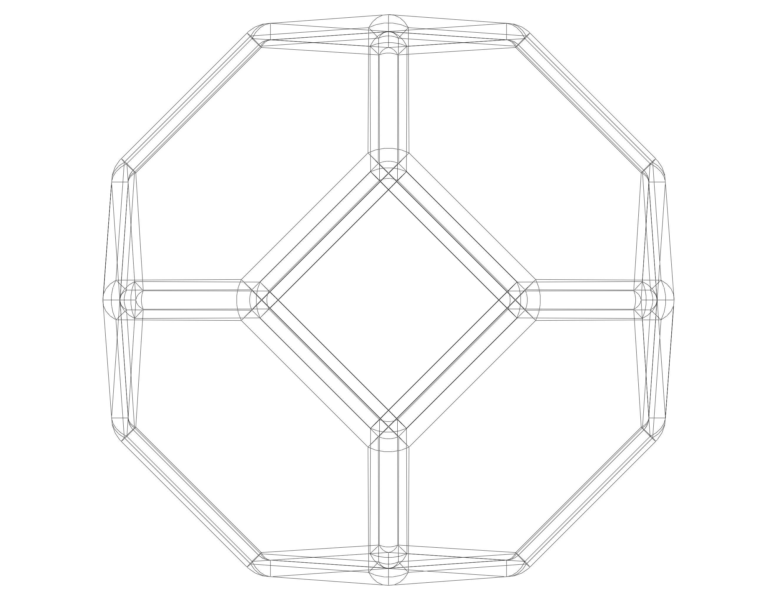 Wireframe Shape Tetradecahedron 3D print model_28