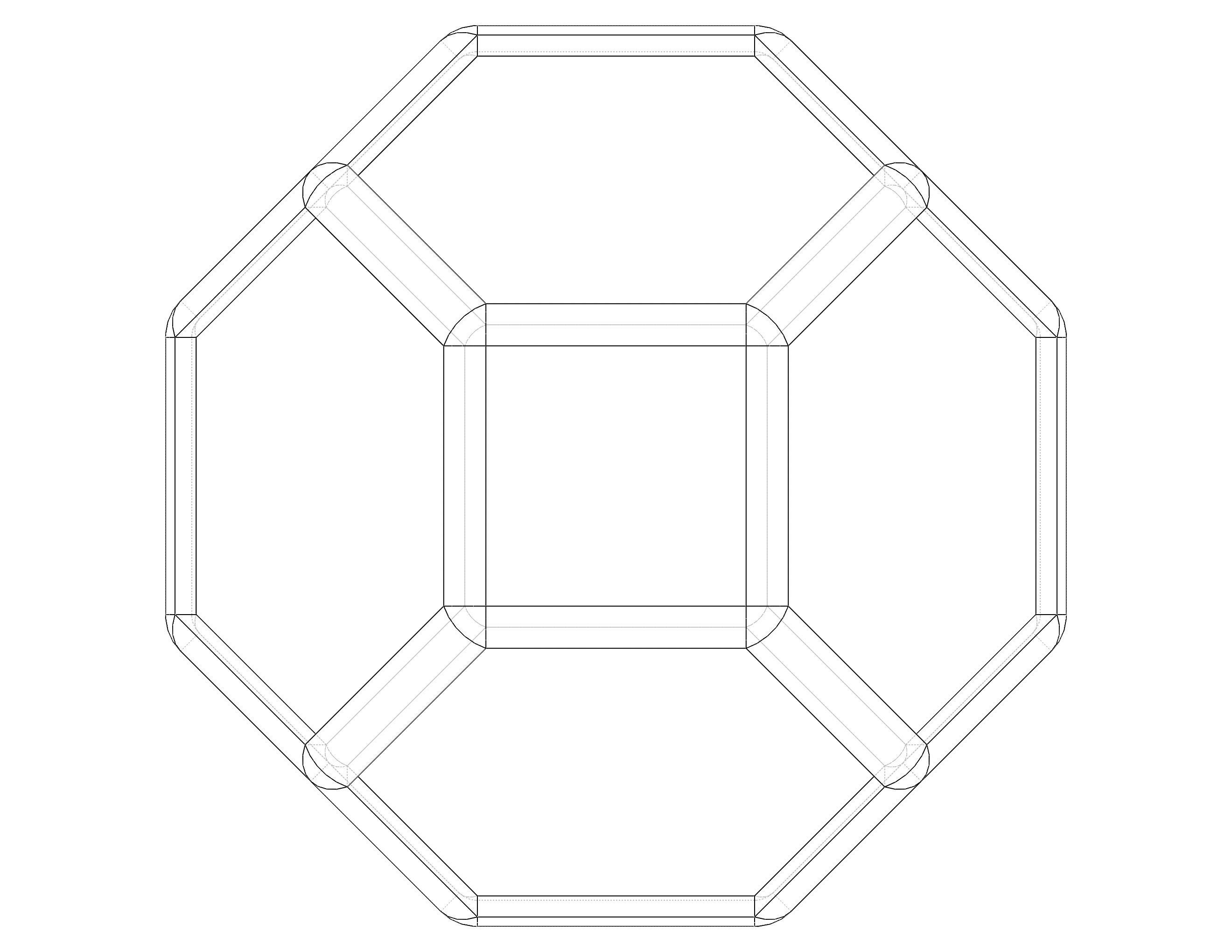 Wireframe Shape Tetradecahedron 3D print model_15