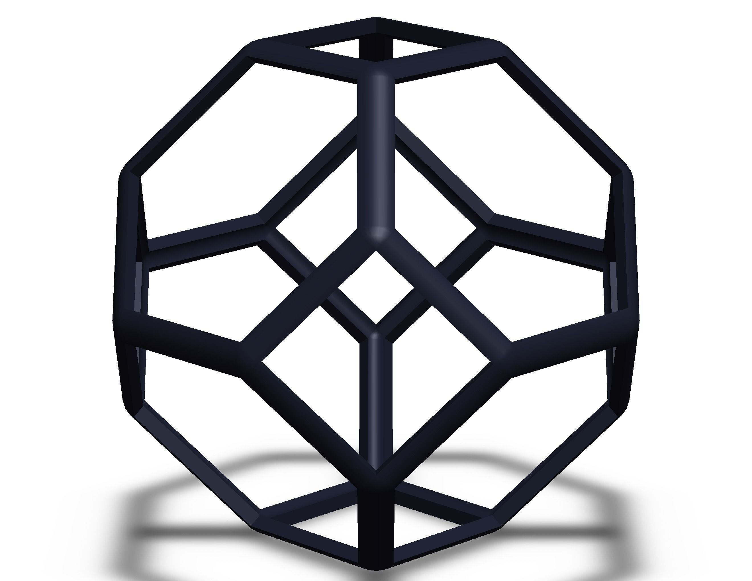 Wireframe Shape Tetradecahedron 3D print model_5