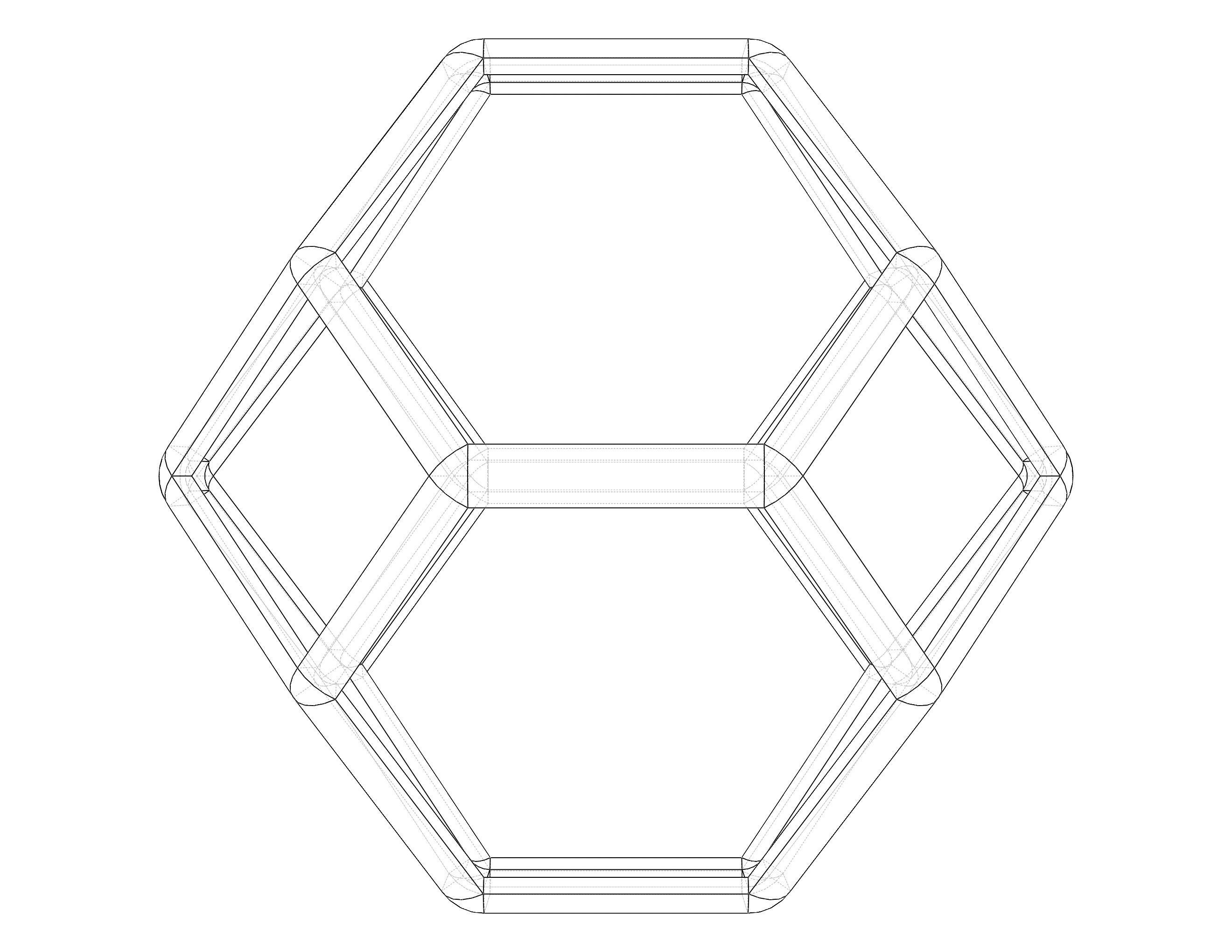 Wireframe Shape Tetradecahedron 3D print model_23