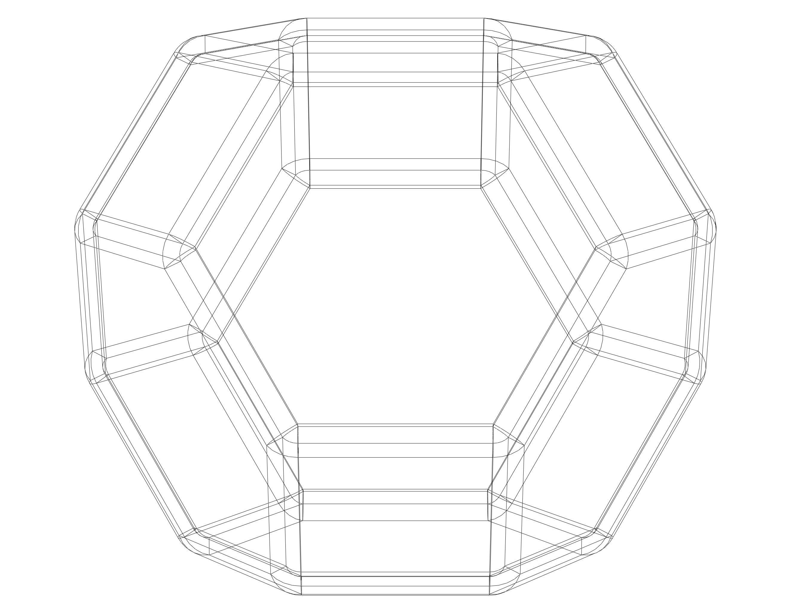 Wireframe Shape Tetradecahedron 3D print model_40