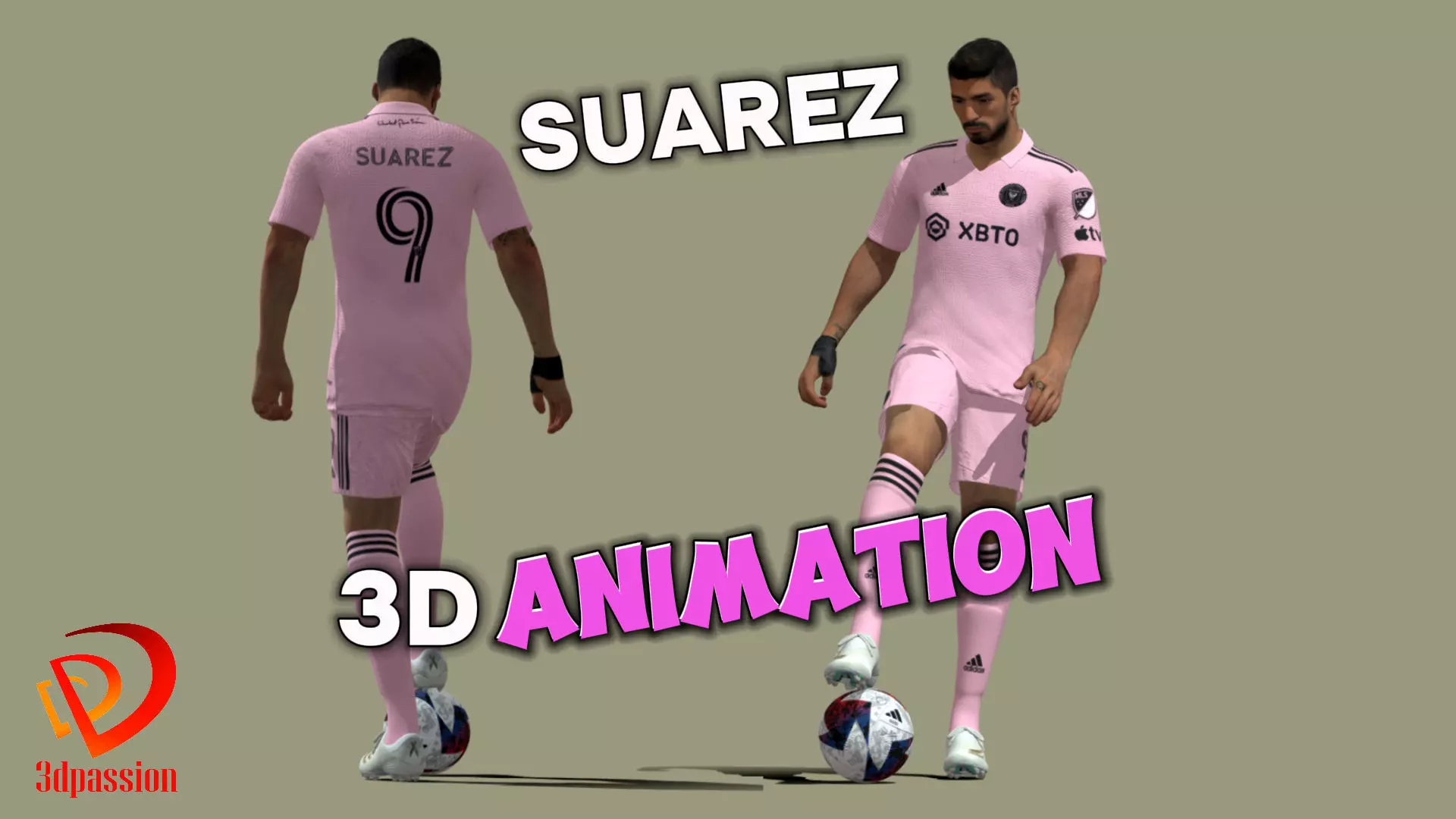 3D Luis Suarez Miami animation 3D model