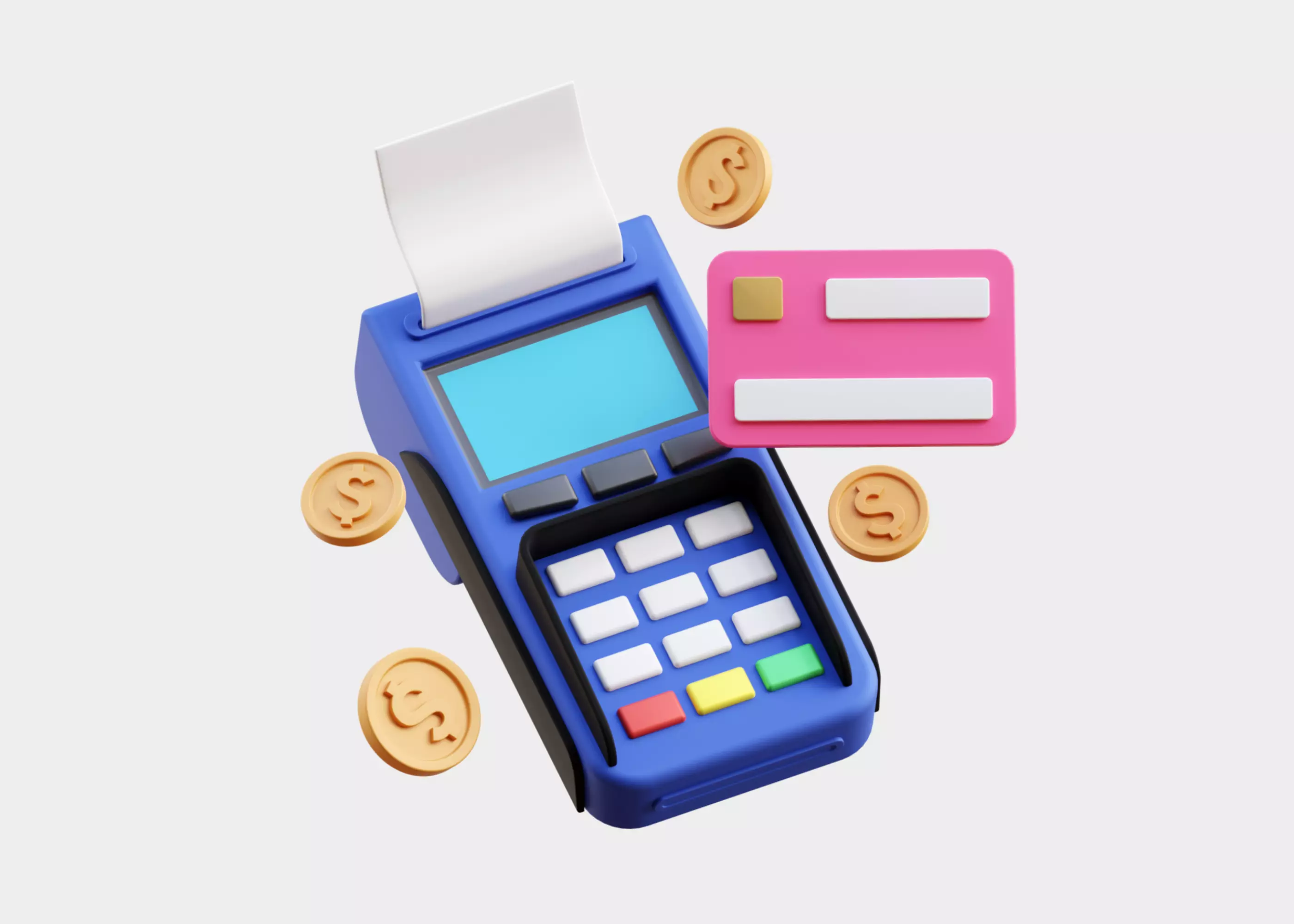 Cartoon EDC Machine ATM 3D Illustration Low-poly 3D model_0