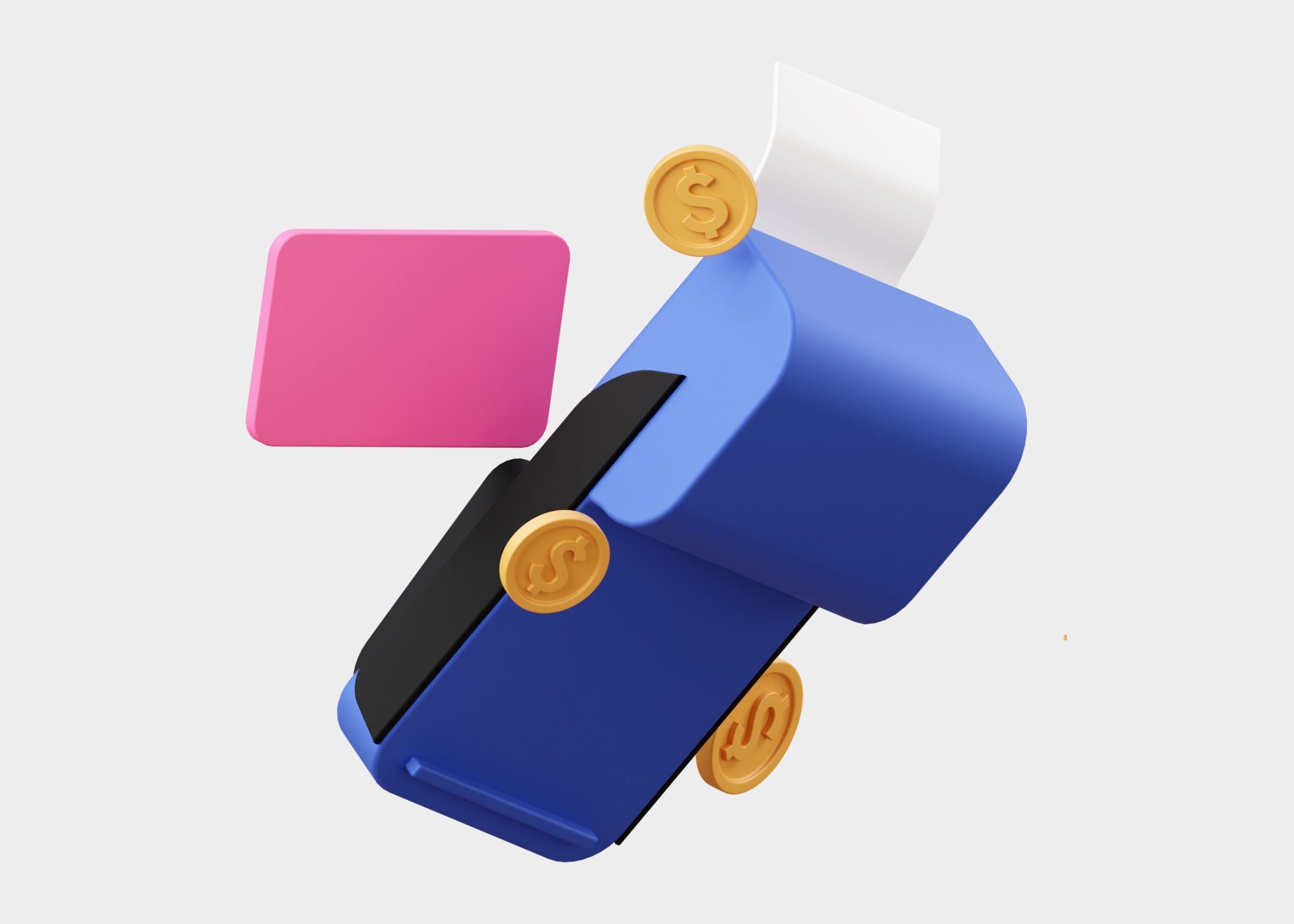 Cartoon EDC Machine ATM 3D Illustration Low-poly 3D model_6