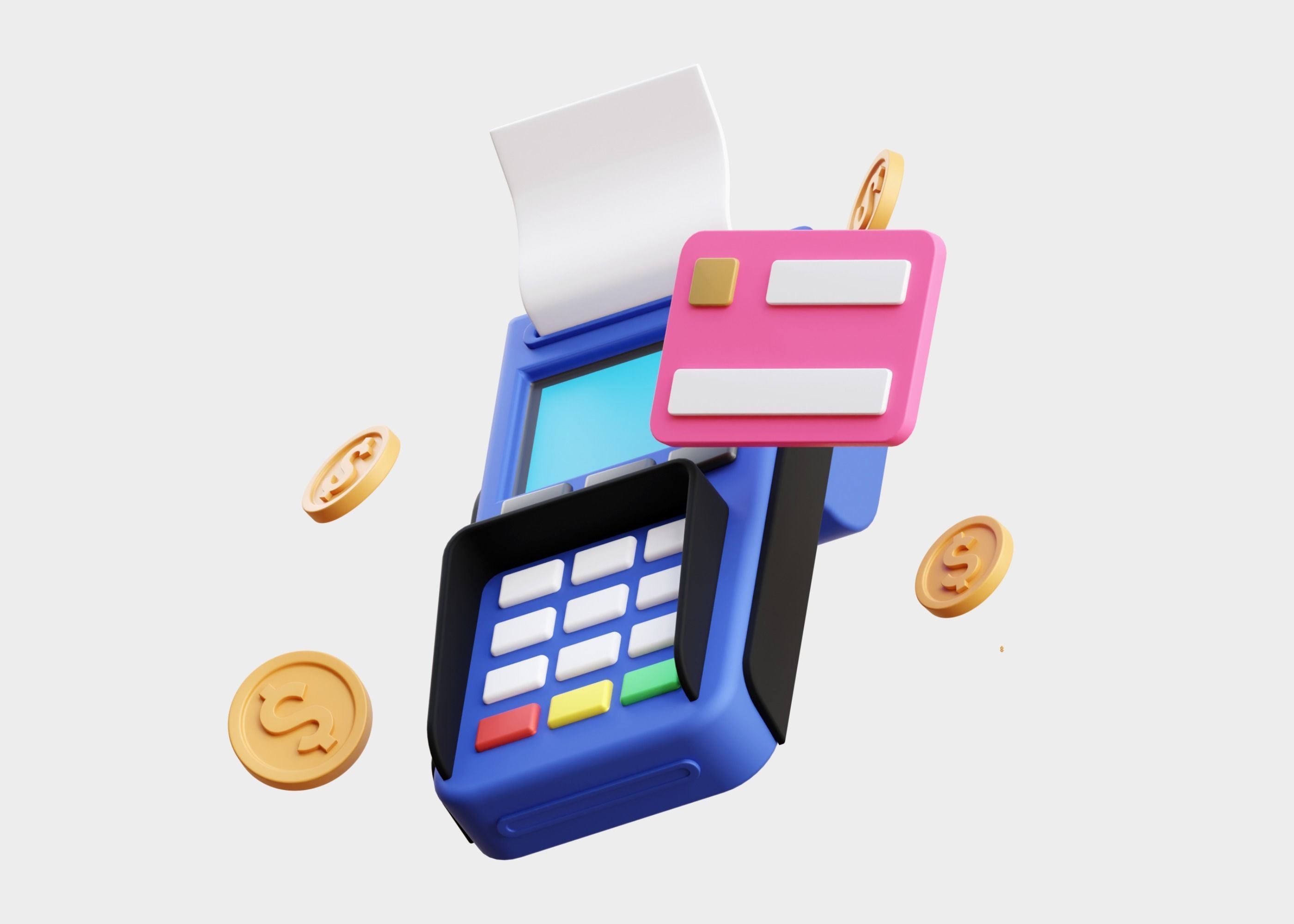 Cartoon EDC Machine ATM 3D Illustration Low-poly 3D model_1