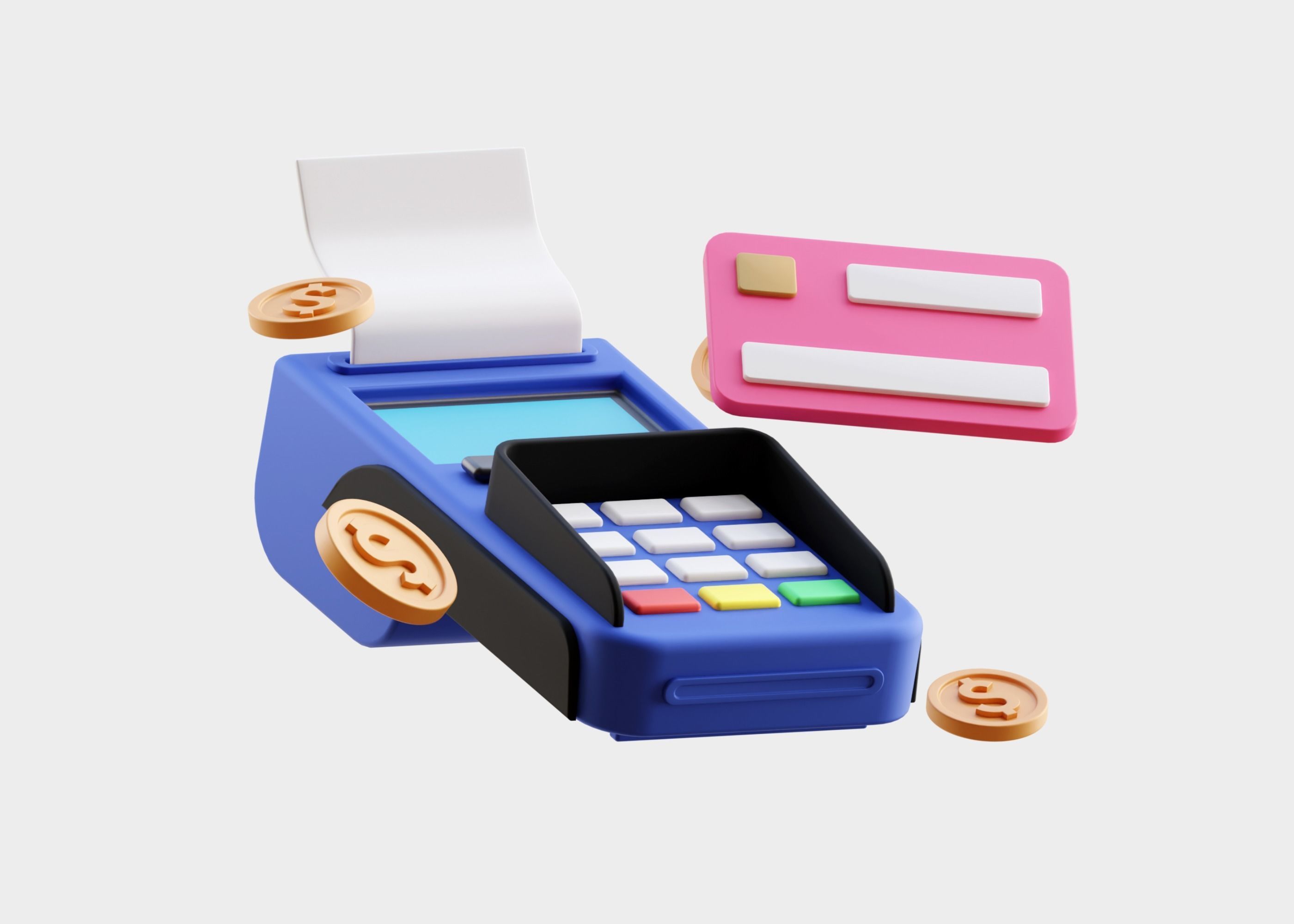 Cartoon EDC Machine ATM 3D Illustration Low-poly 3D model_3