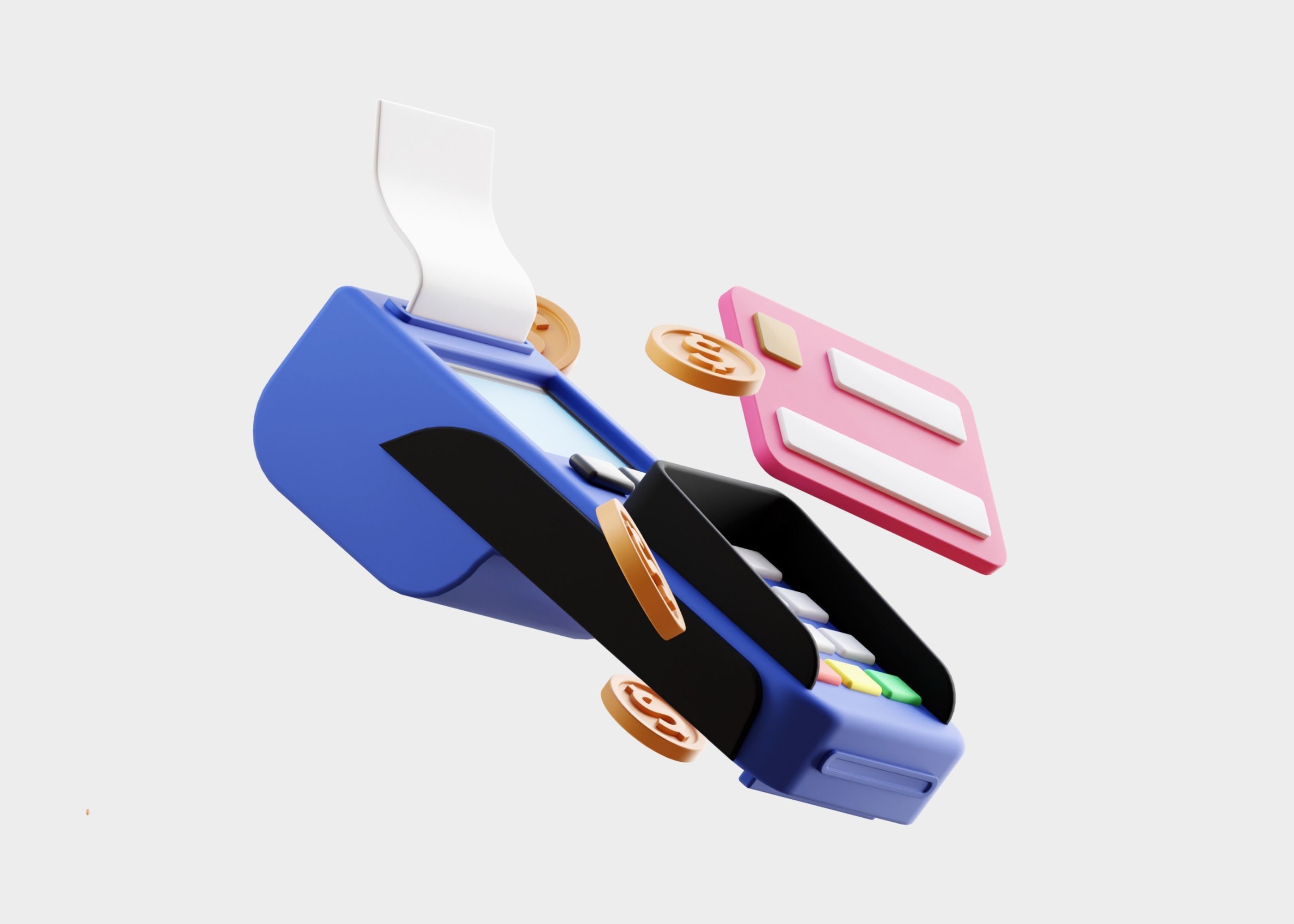 Cartoon EDC Machine ATM 3D Illustration Low-poly 3D model_7