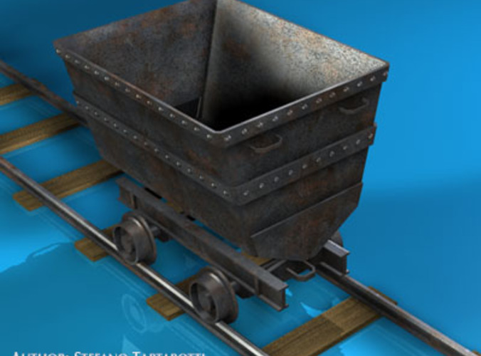 Mine cart 3D Model .obj .3ds .c4d .dxf