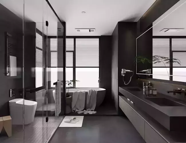 Bathroom full scene 3D model
