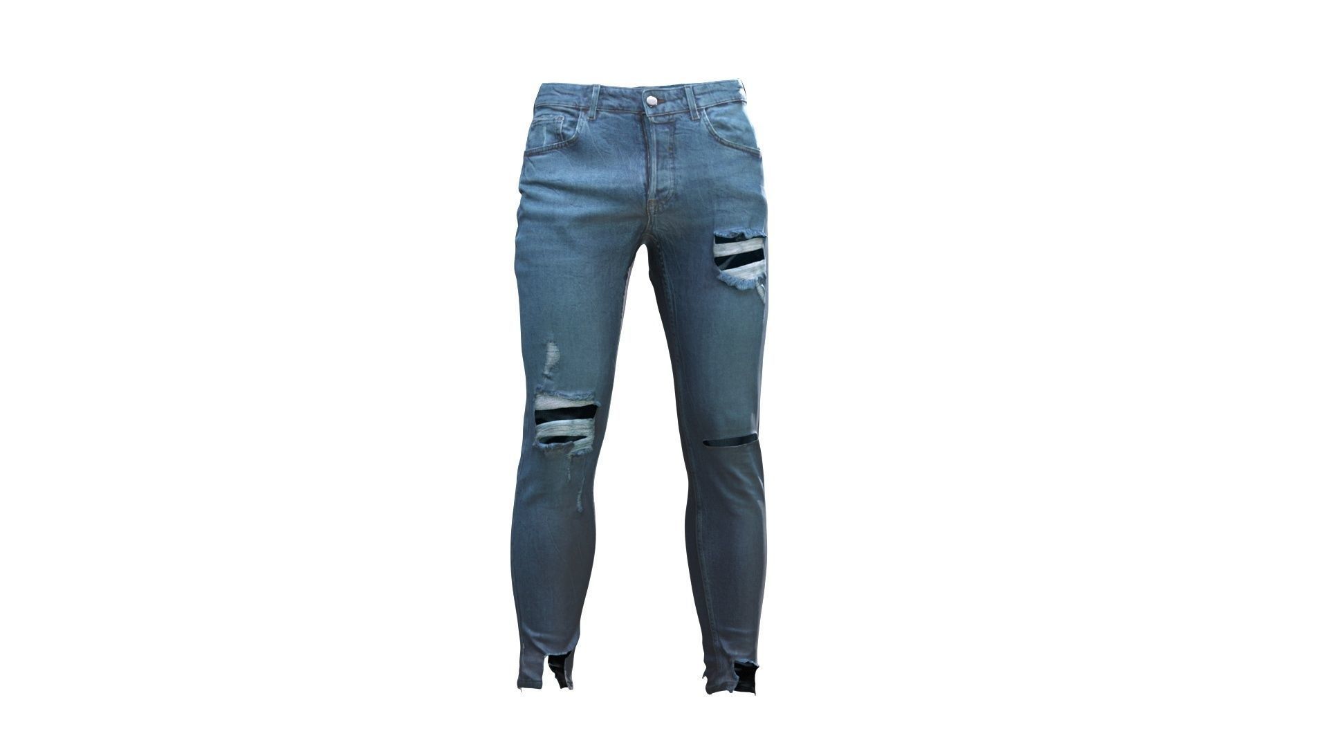Jeans Low-poly 3D model_6