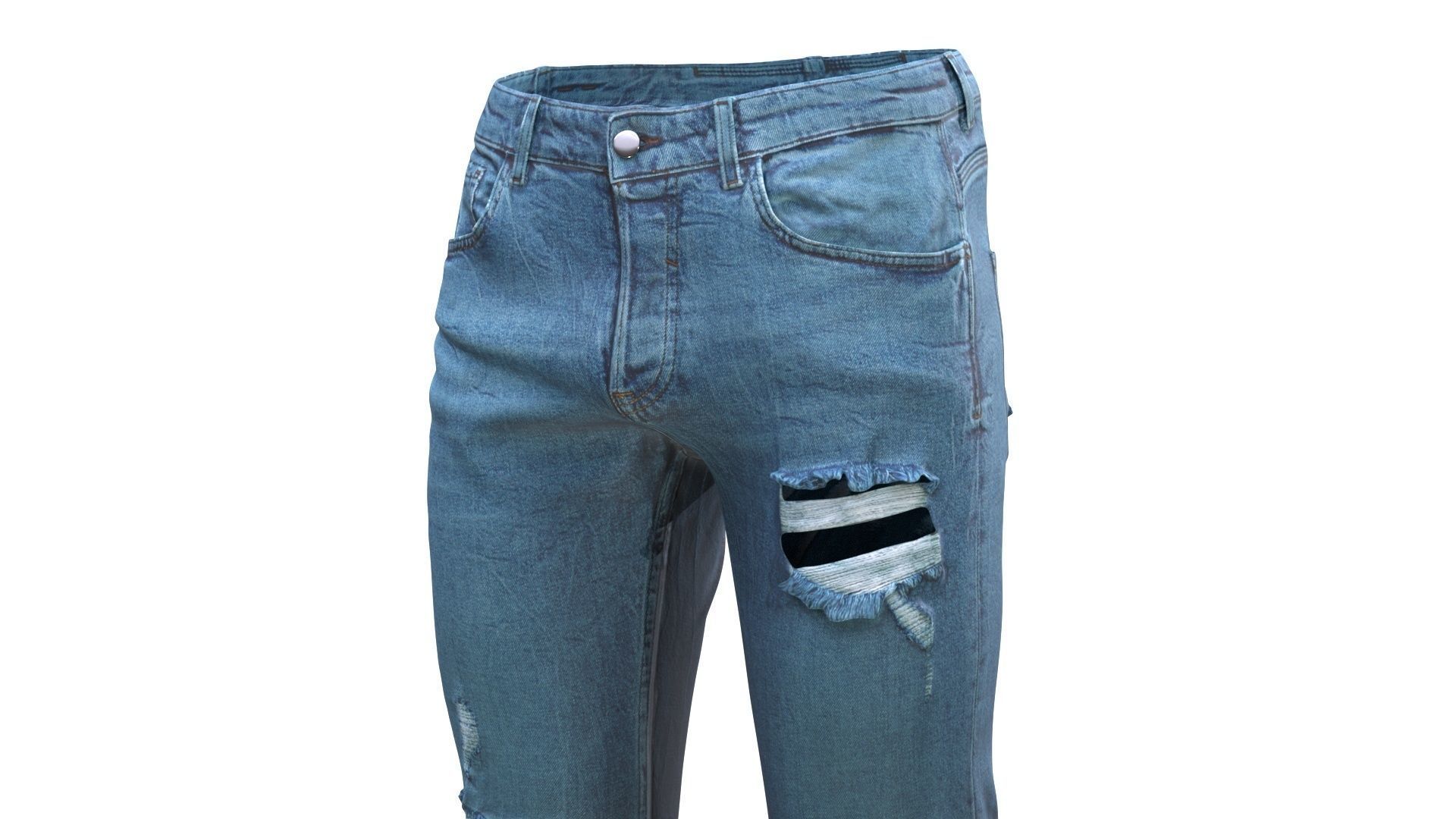 Jeans Low-poly 3D model_9