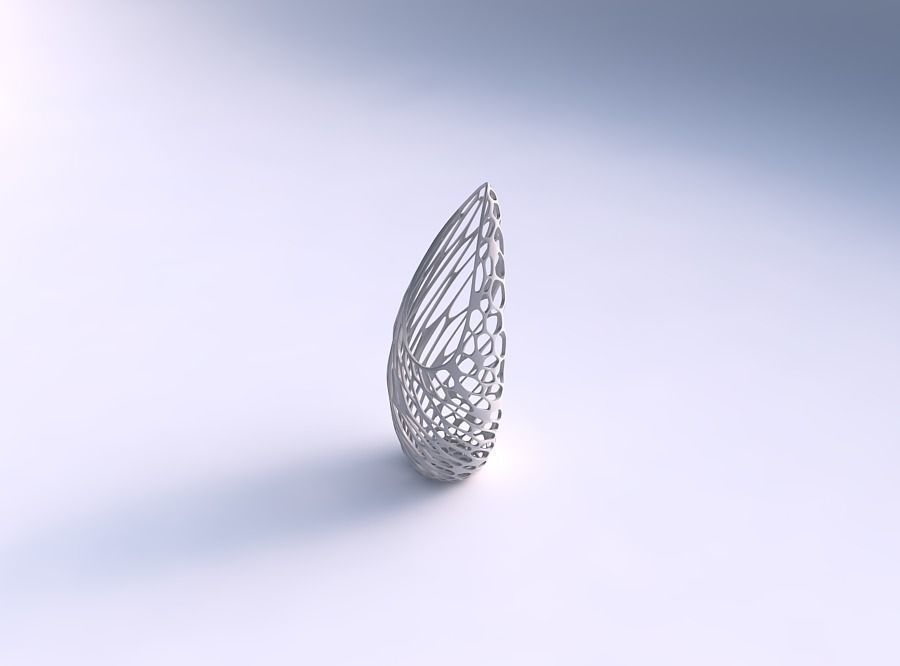 Vase Tsunami with twisted organic lattice 3D print model_0
