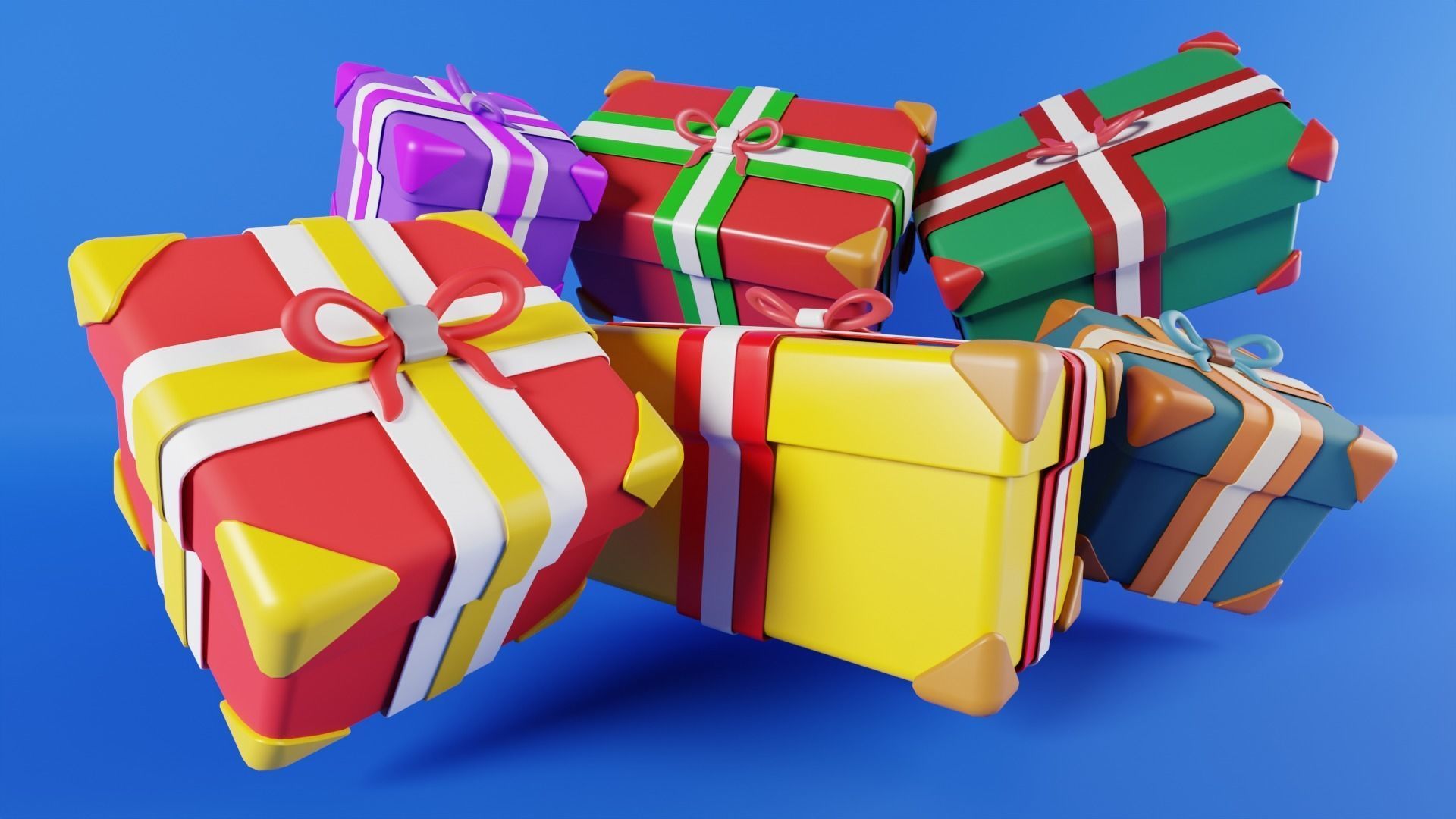 Stylized Christmas Gift 3D model_2