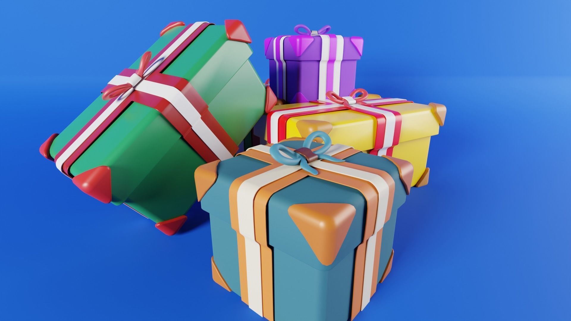 Stylized Christmas Gift 3D model_5