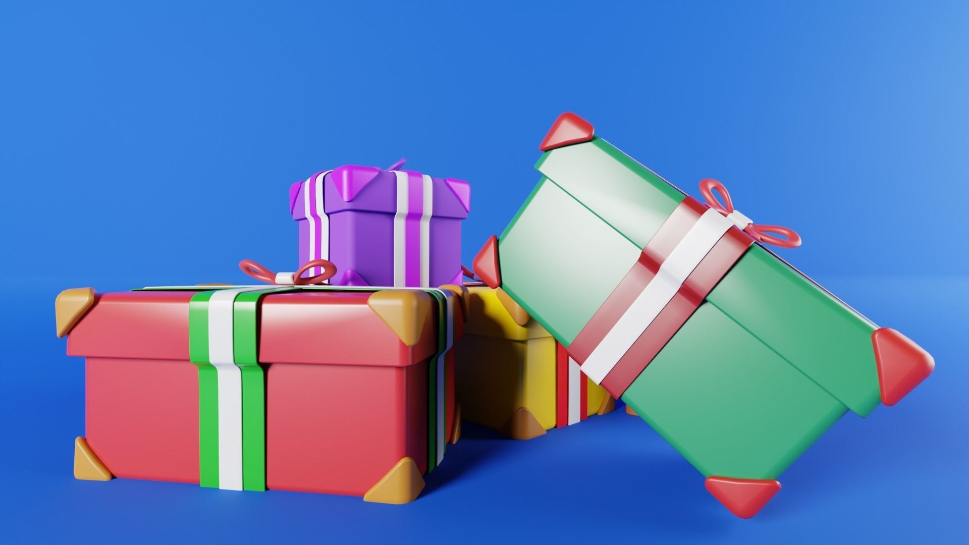Stylized Christmas Gift 3D model_4