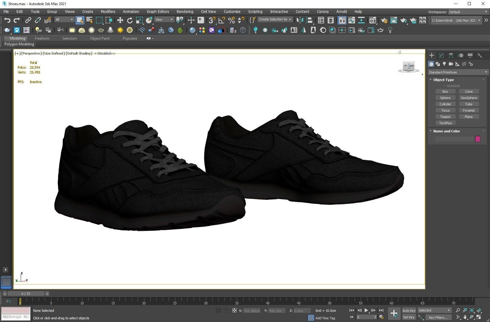 Shoes Low-poly 3D model_3