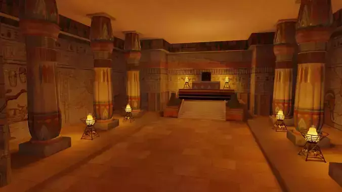 Ancient Egypt Chamber with Secret Box 3D model