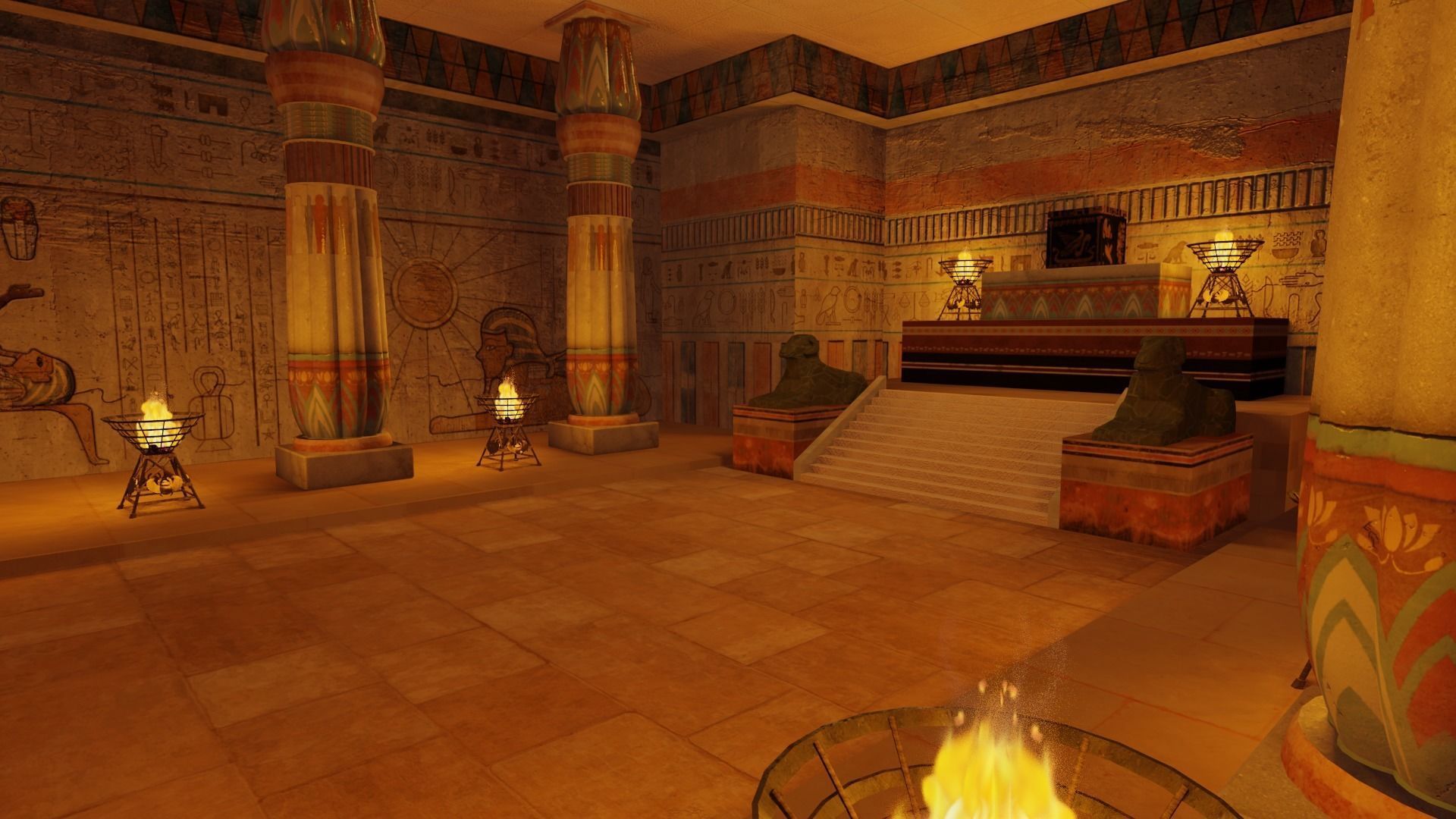 Ancient Egypt Chamber with Secret Box 3D model_2