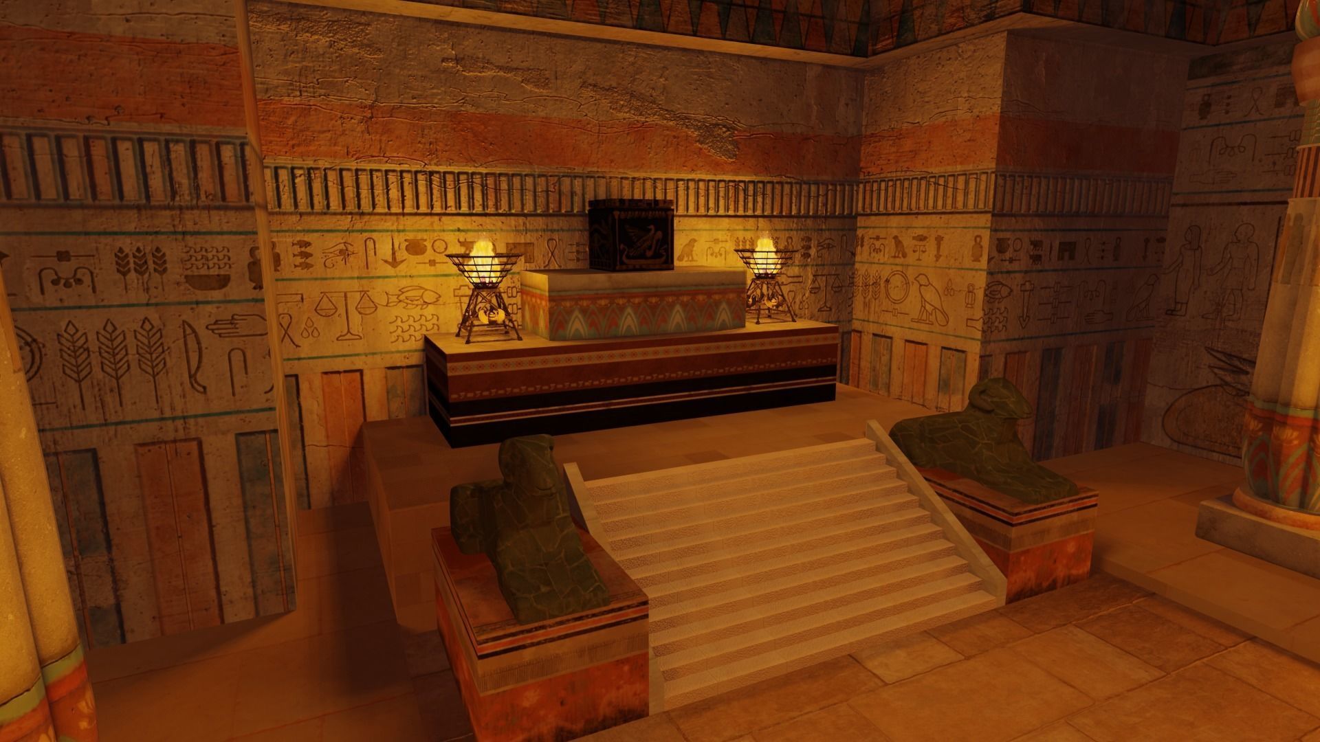 Ancient Egypt Chamber with Secret Box 3D model_1