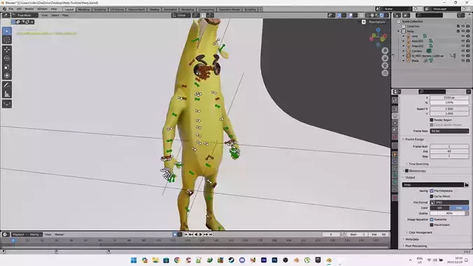 Peely Model Rigged Low-poly 3D model