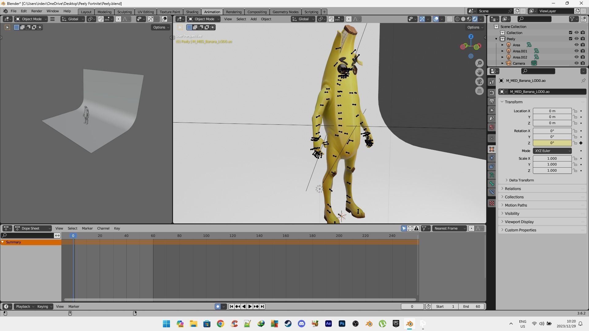 Peely Model Rigged Low-poly 3D model_2