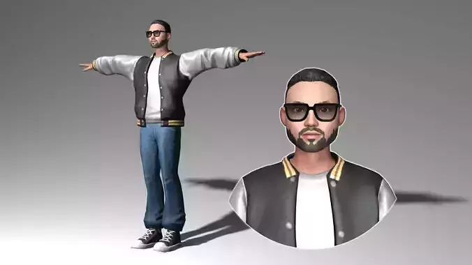 Character Cartoon male Joceph  Low-poly 3D model