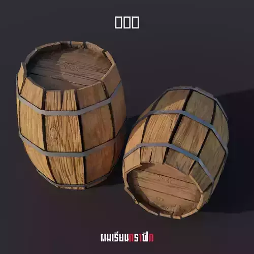 barril low-poly for game 