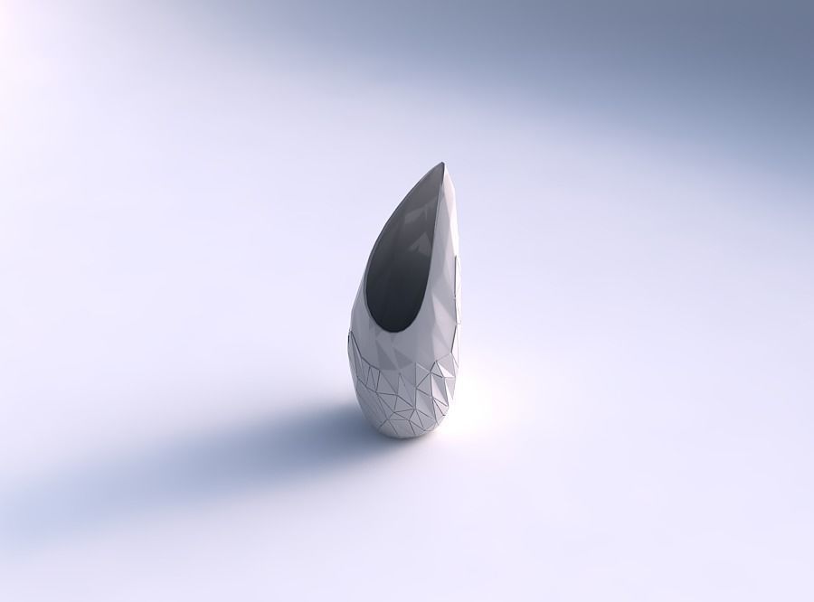 Vase Tsunami with partial random triangle plates 3D print model_0