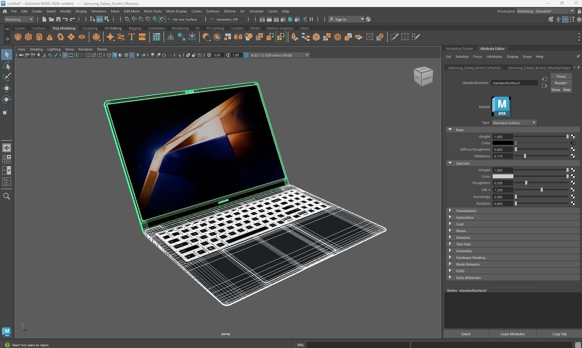Samsung Galaxy Book 4 Ultra Low-poly 3D model_21