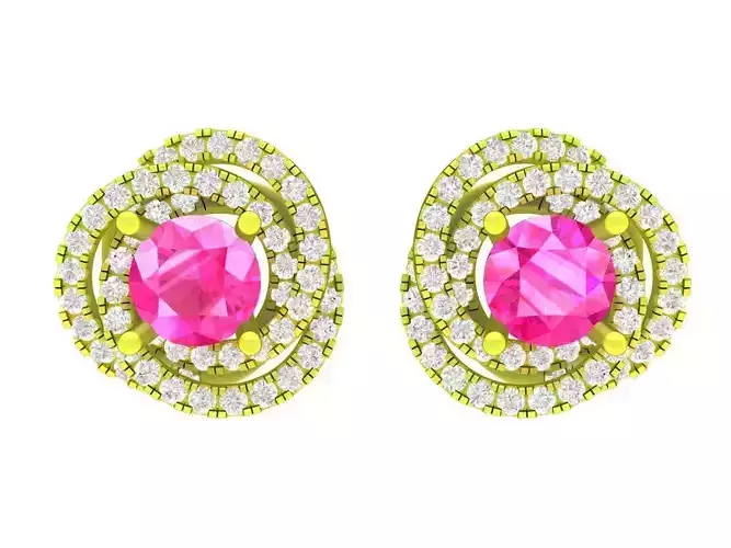 A7718 Luxury Diamond Women Earrings 3D Model