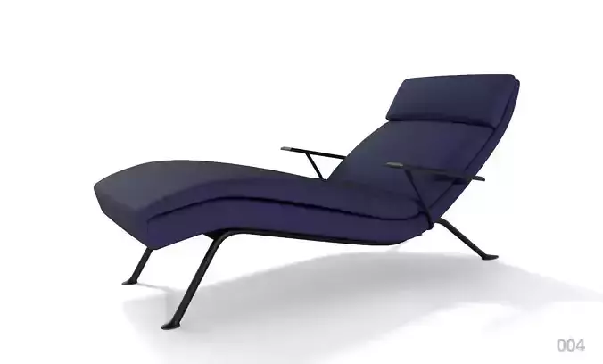 Modern Lounge Chair blue wool