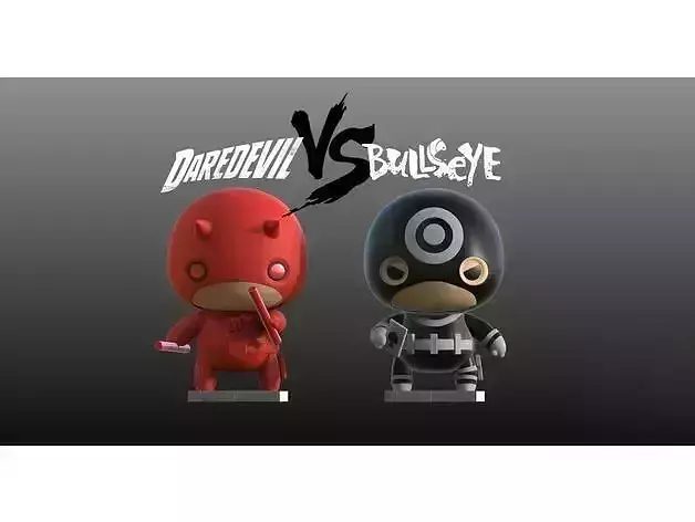 Marvel vs BullsEye 3D Printed Diorama