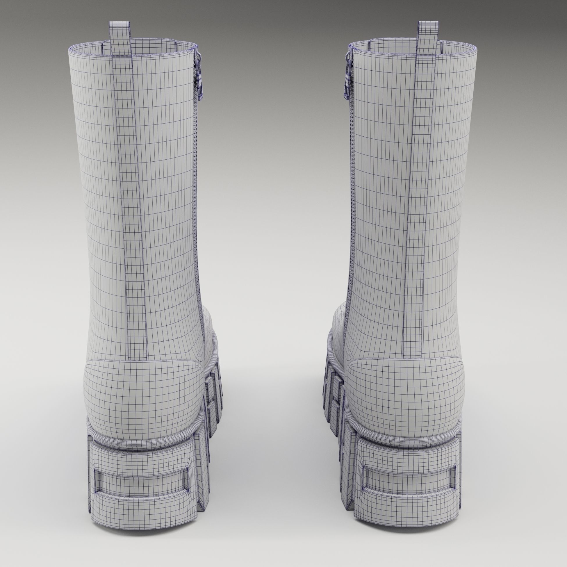 Battle boots on high platform collection Low-poly 3D model_40